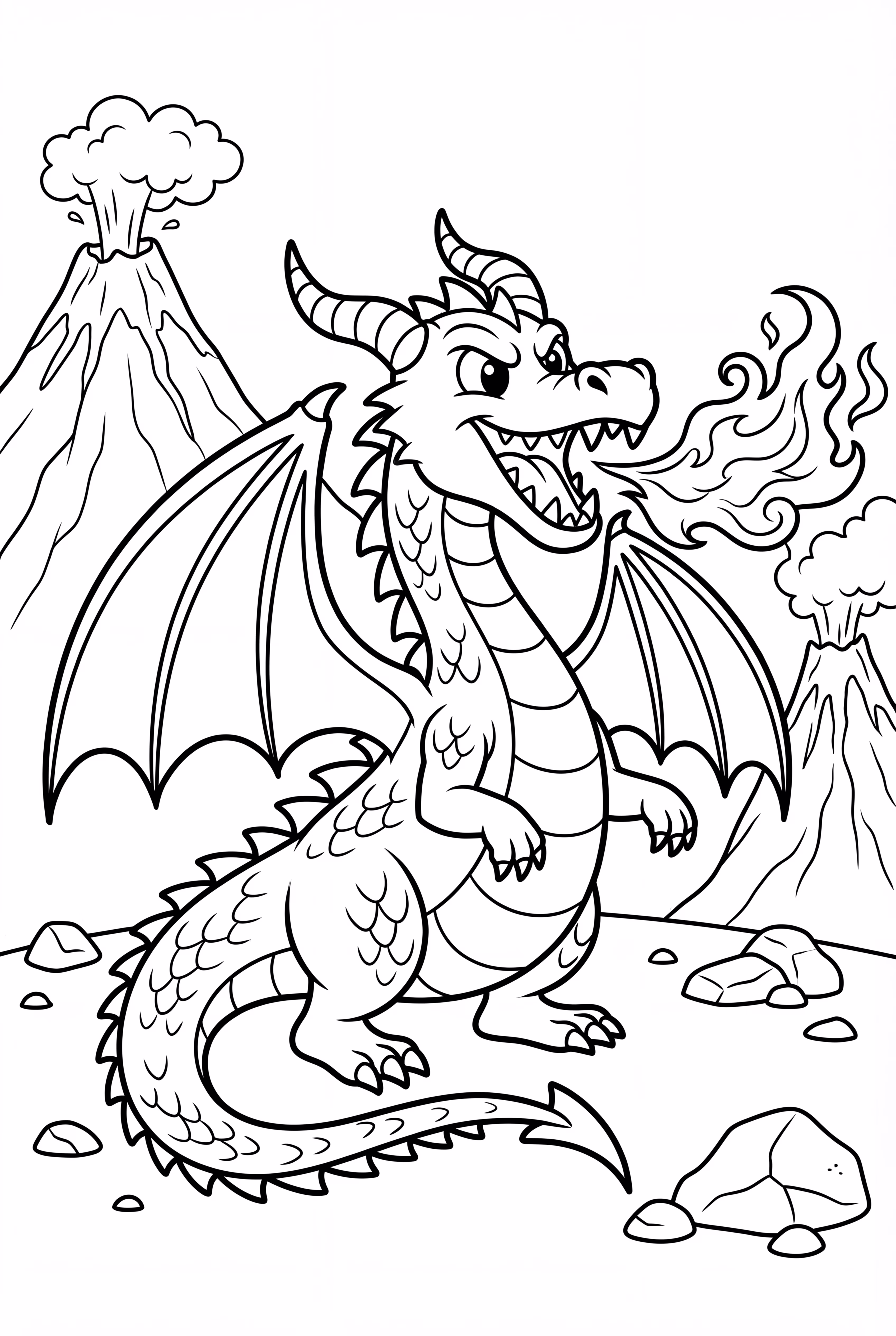 Fire Dragon Breathing Flames