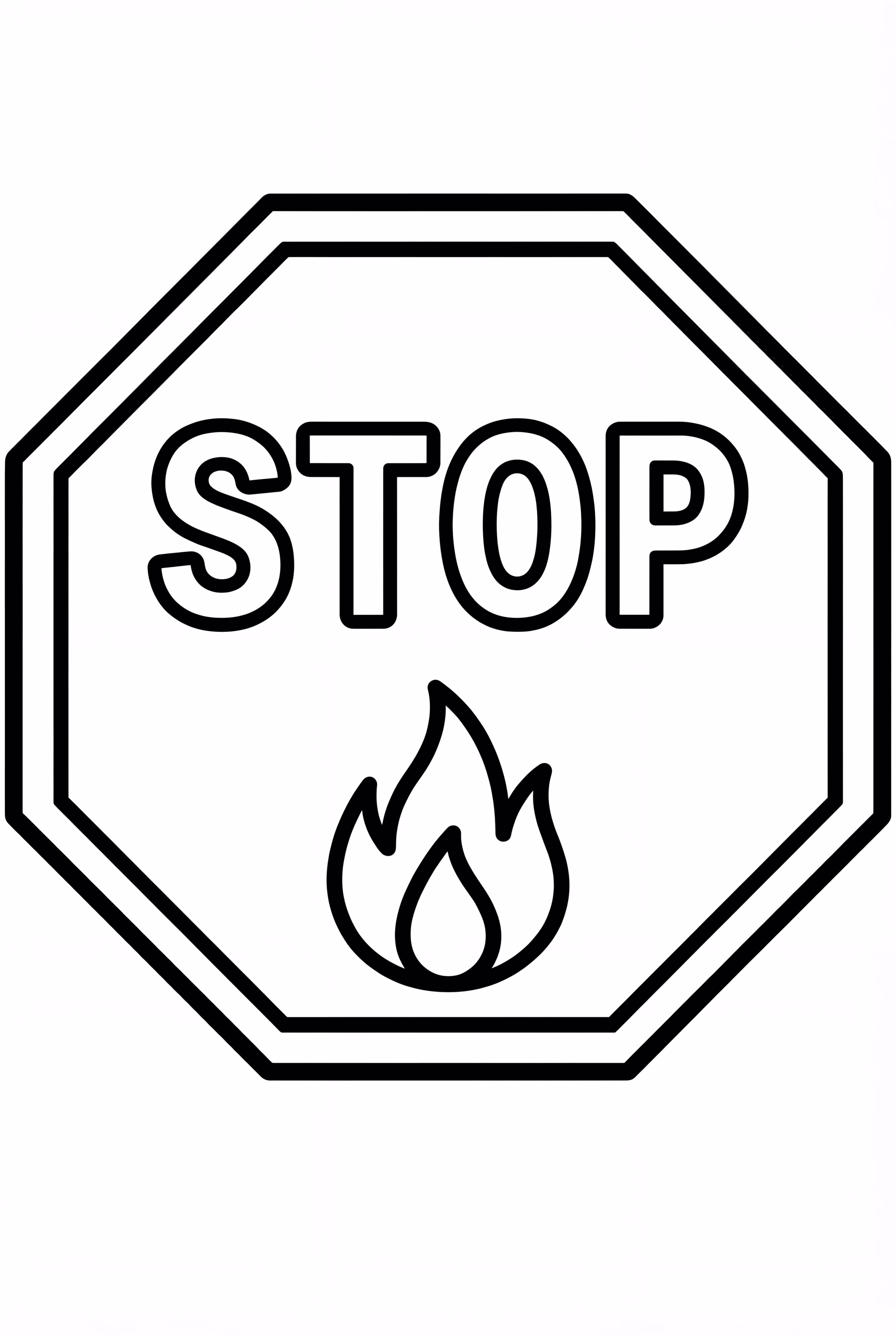 Fire Safety Stop Sign Symbol