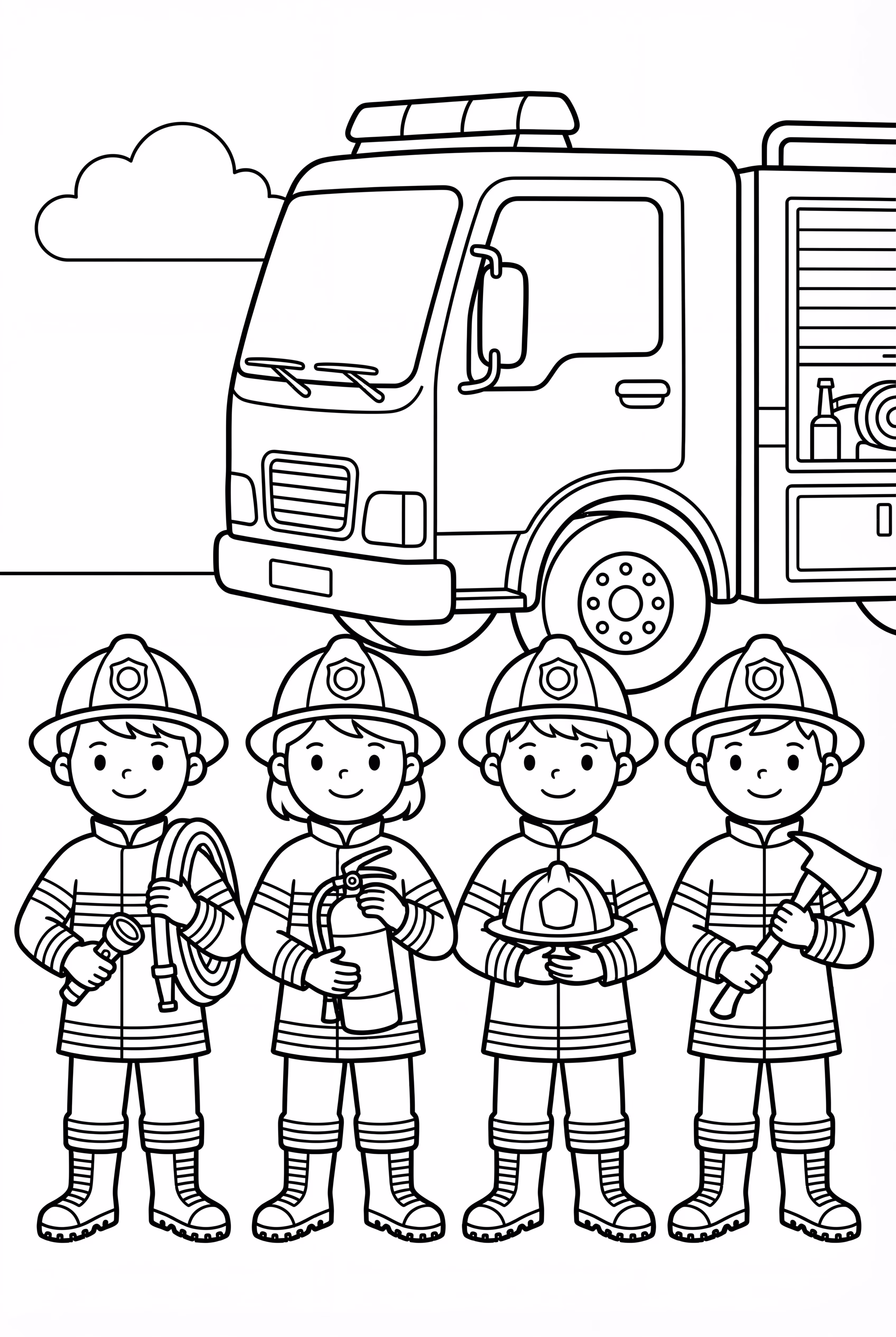 Fire Safety Team Of Firefighters
