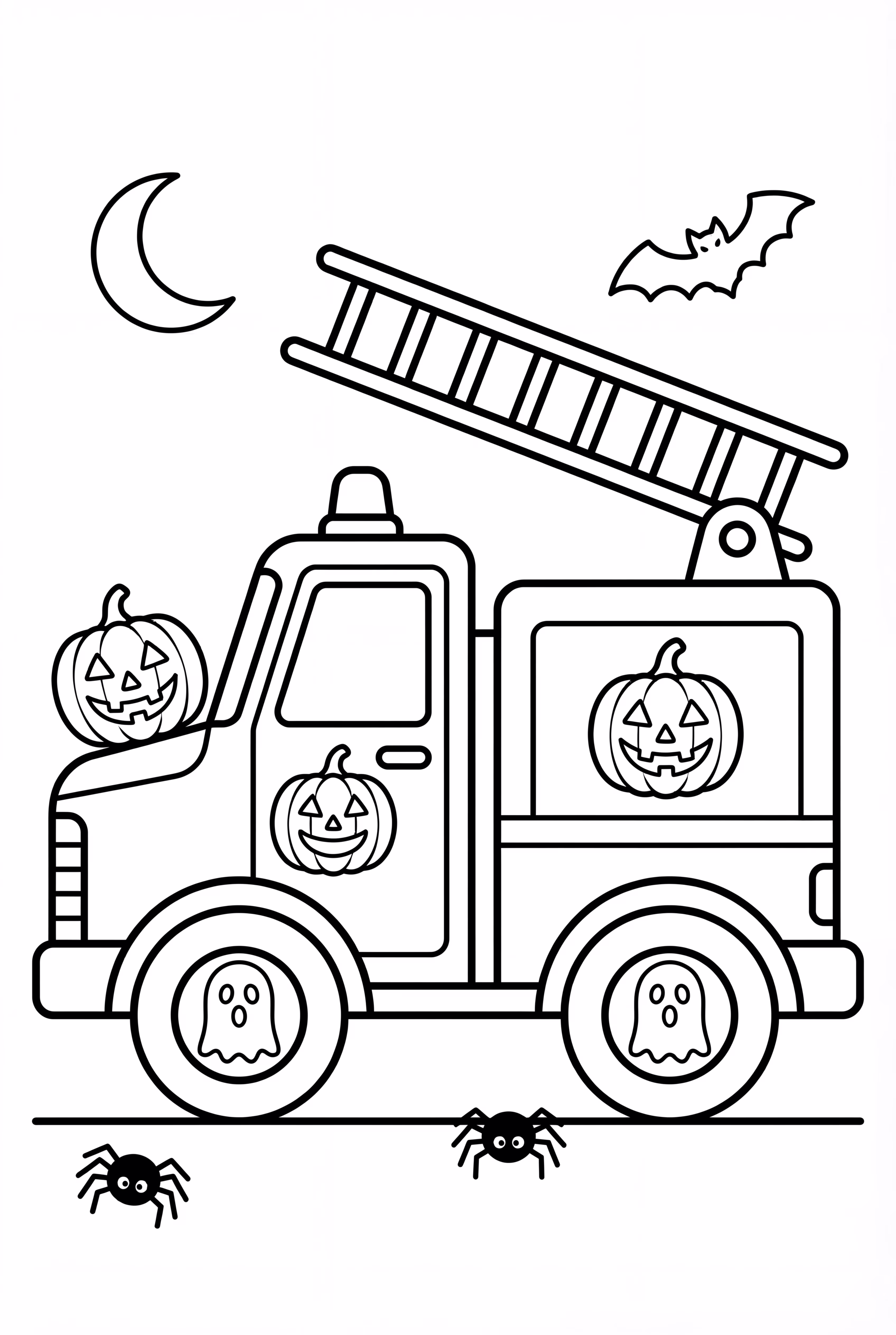 Fire Truck in Halloween Theme