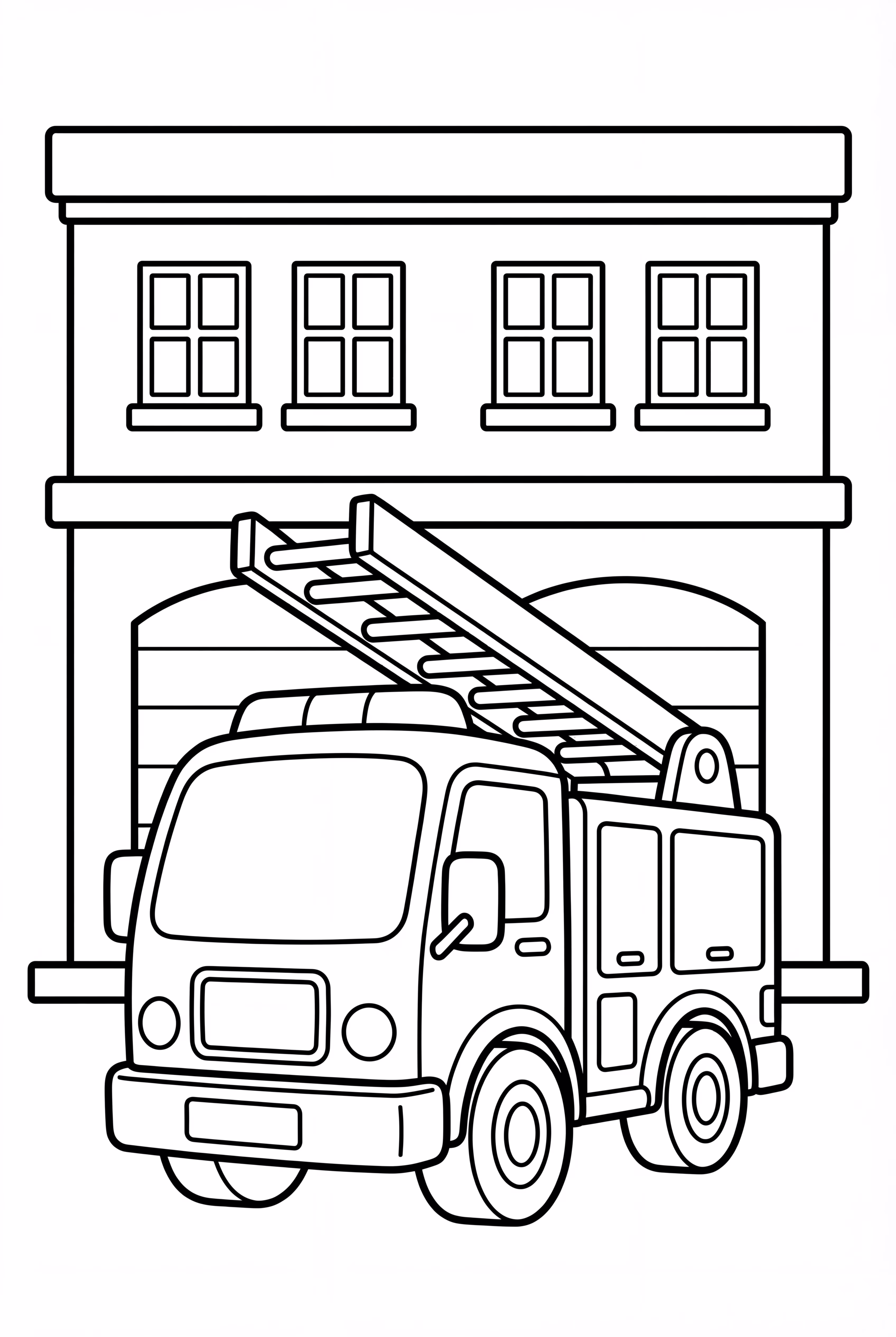 Camión de Bomberos Aparcado Frente a la Estación