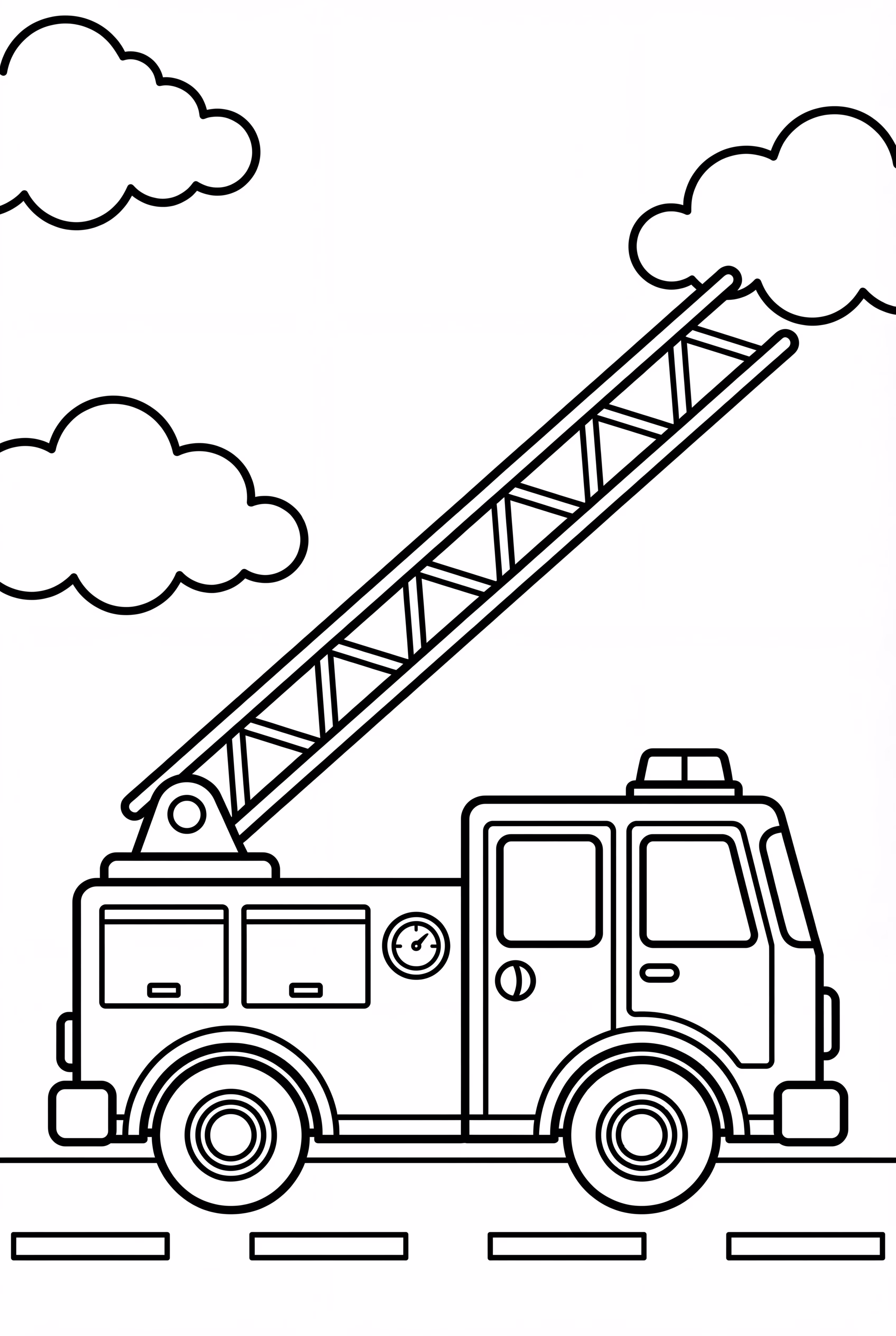 Fire Truck with Detailed Ladder System