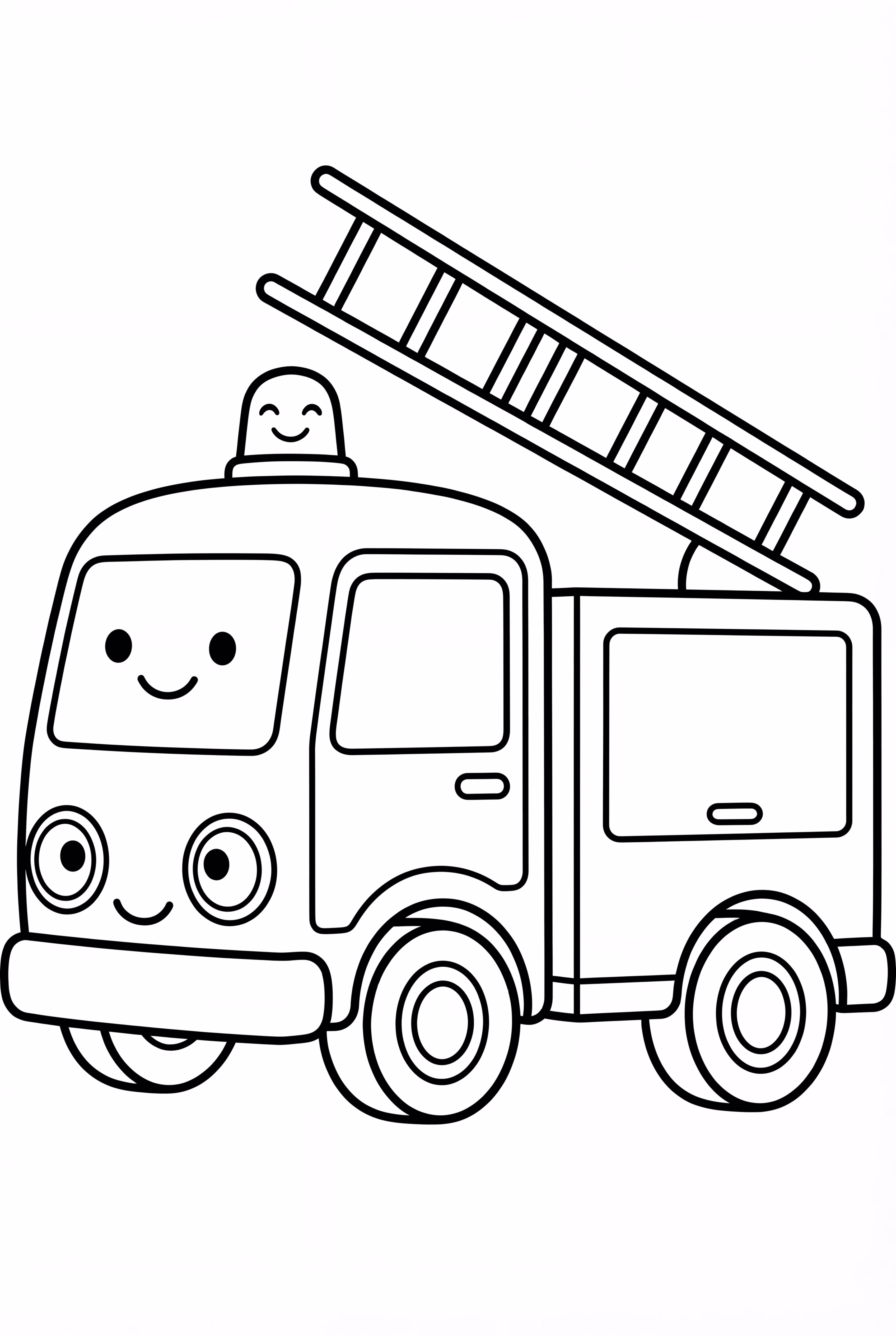 帶著歡樂笑臉的消防車