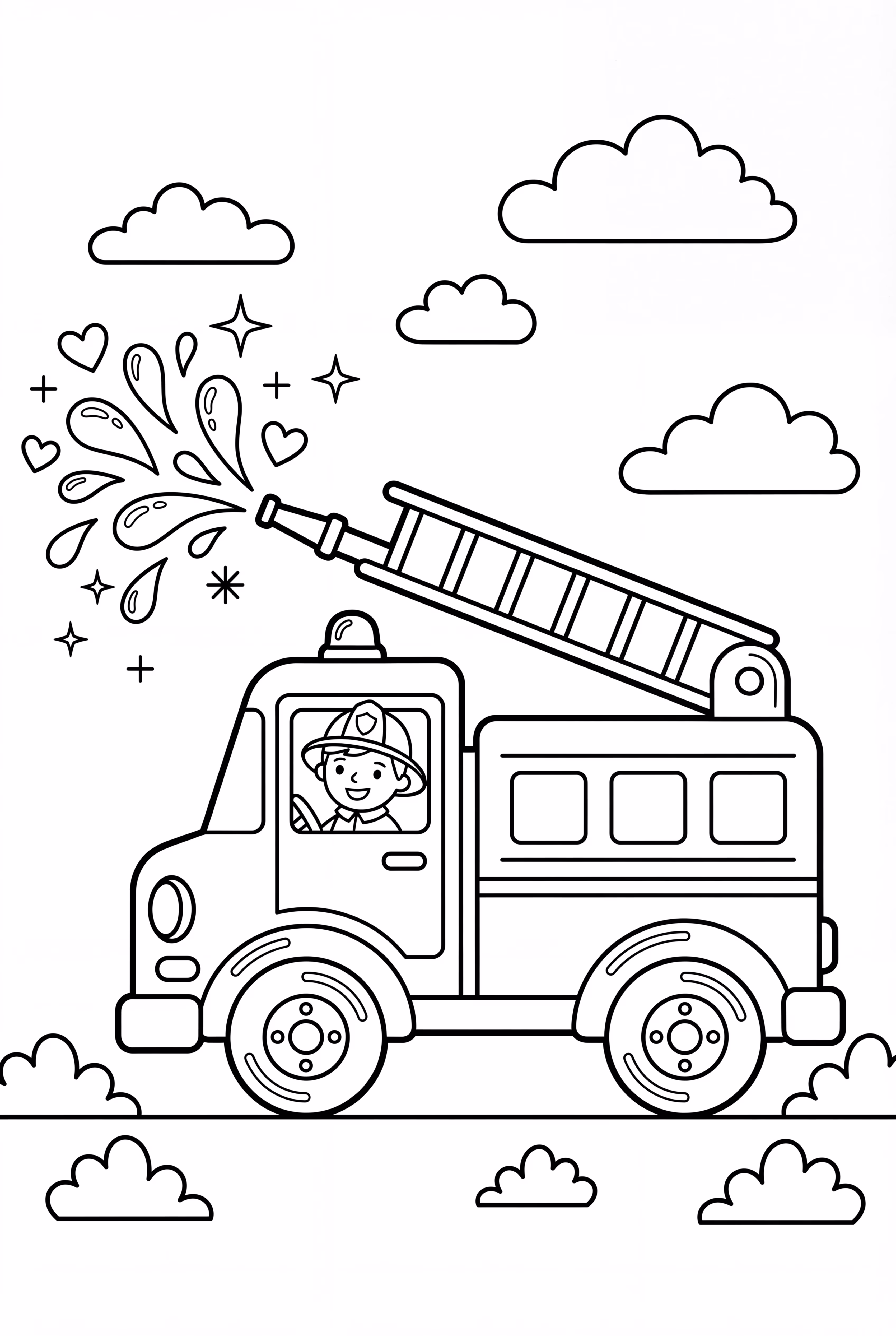 Fire Truck with Sparkling Water Jets