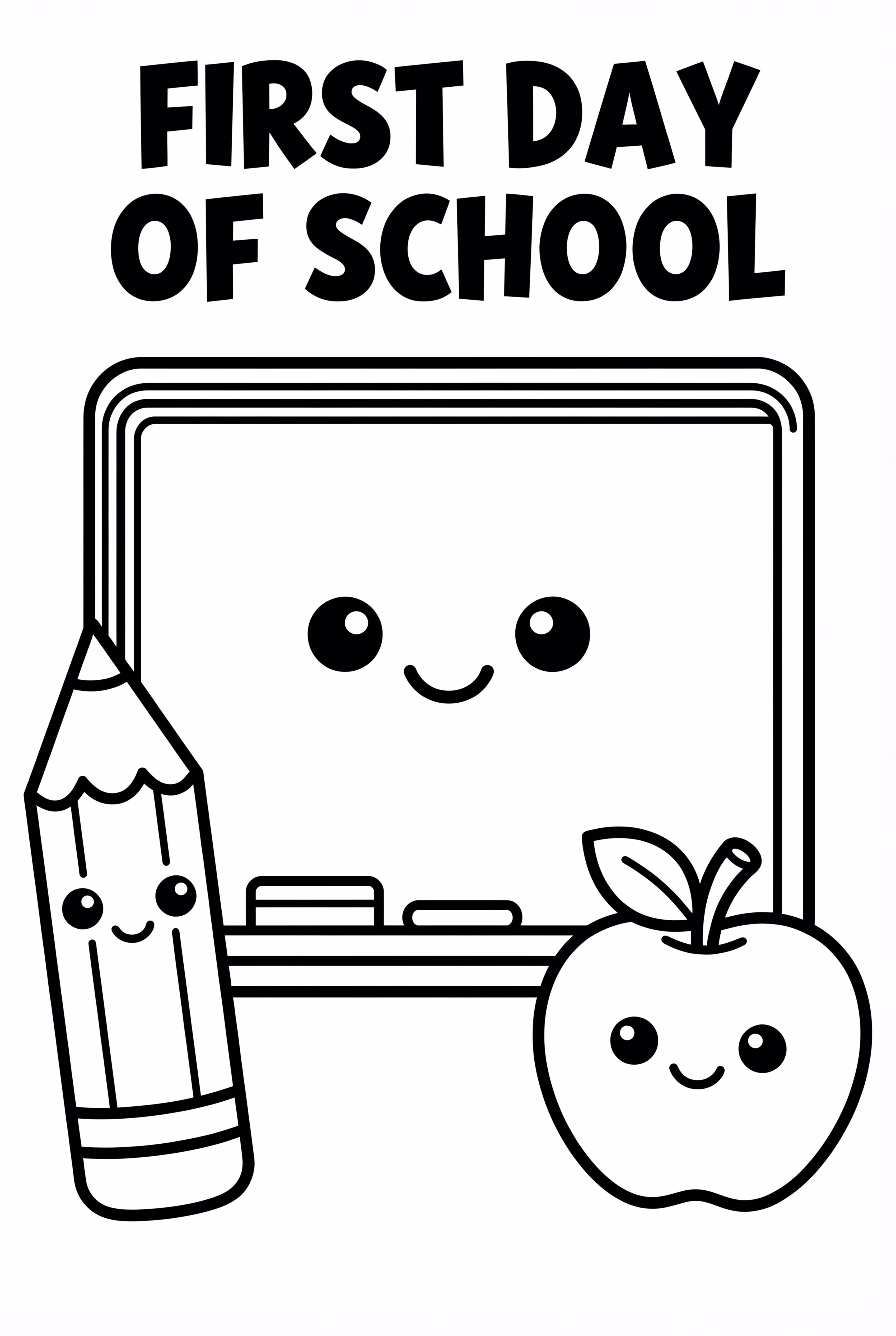 First Day Of School Happy Chalkboard