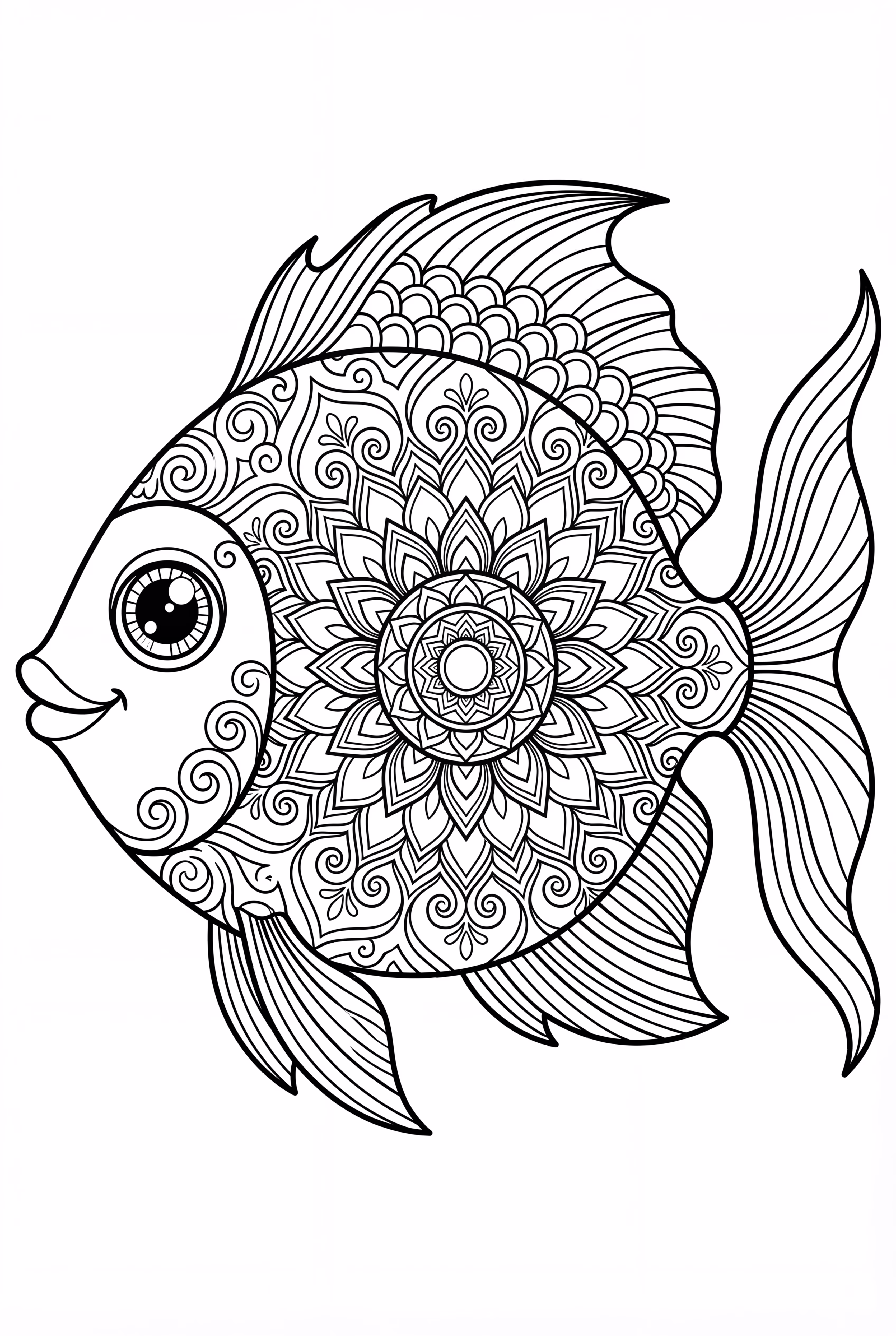 Mandala de pez con patrones intrincados-2