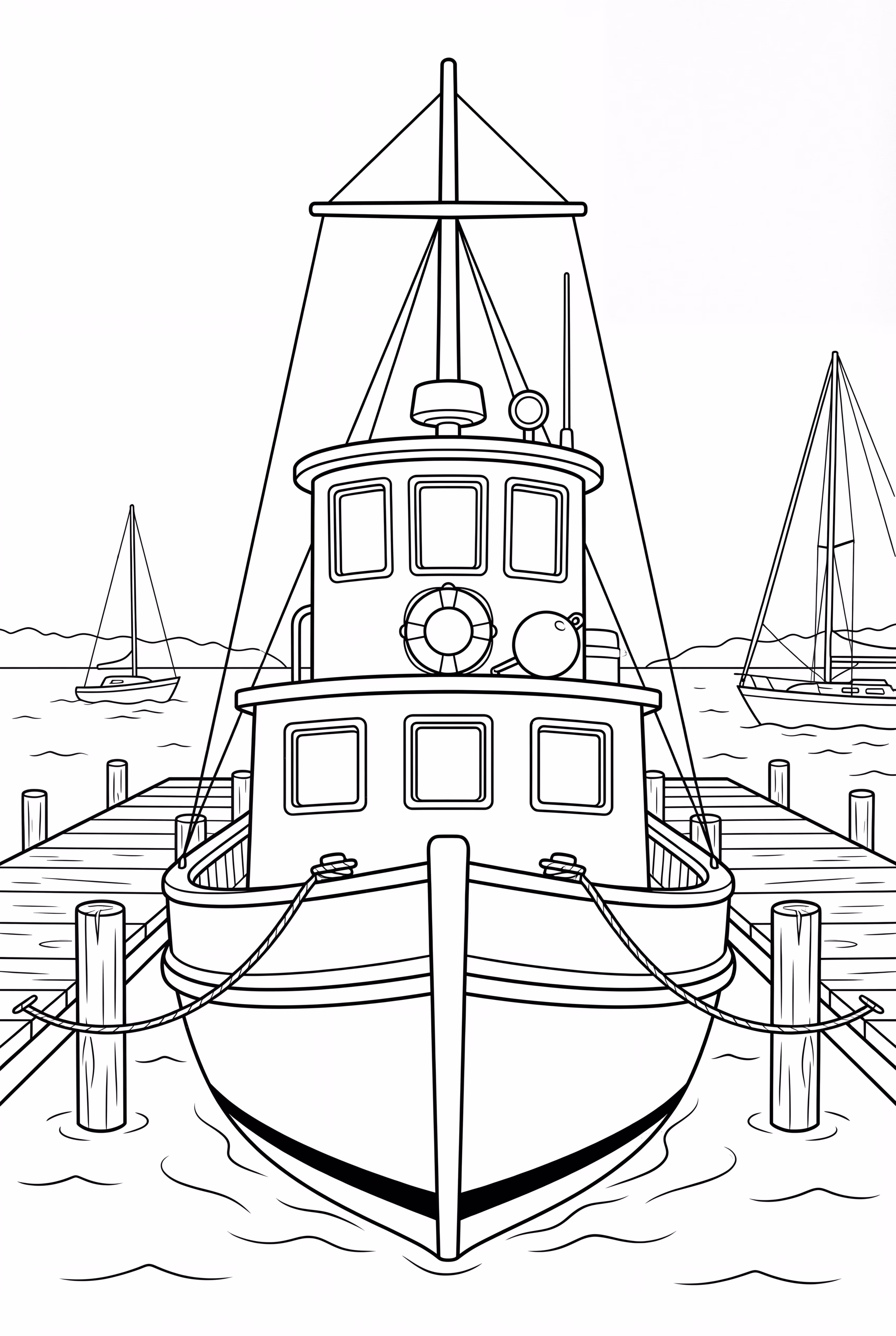 Bateau de pêche amarré au quai