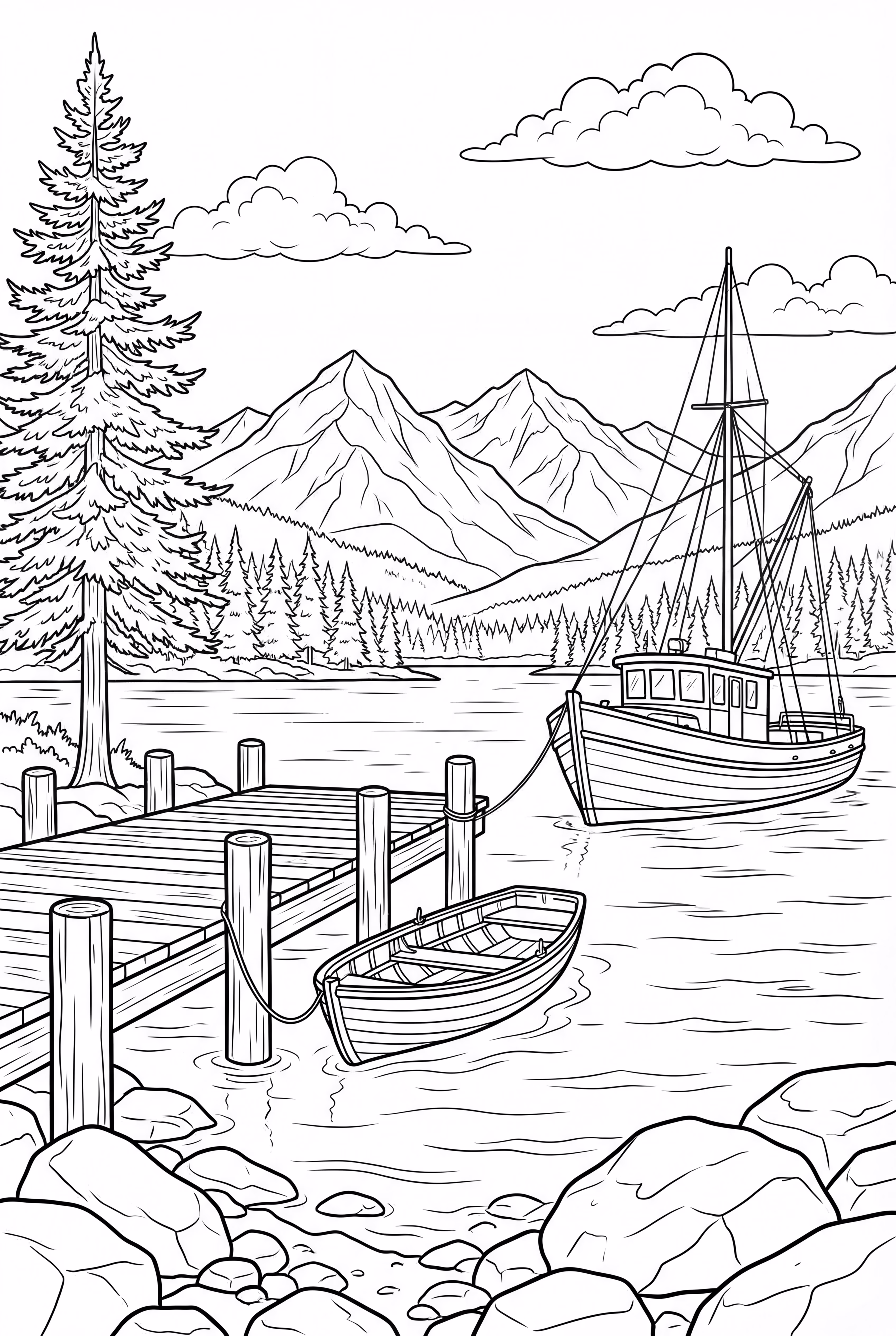 Fishing Boat on a Calm Lake-2