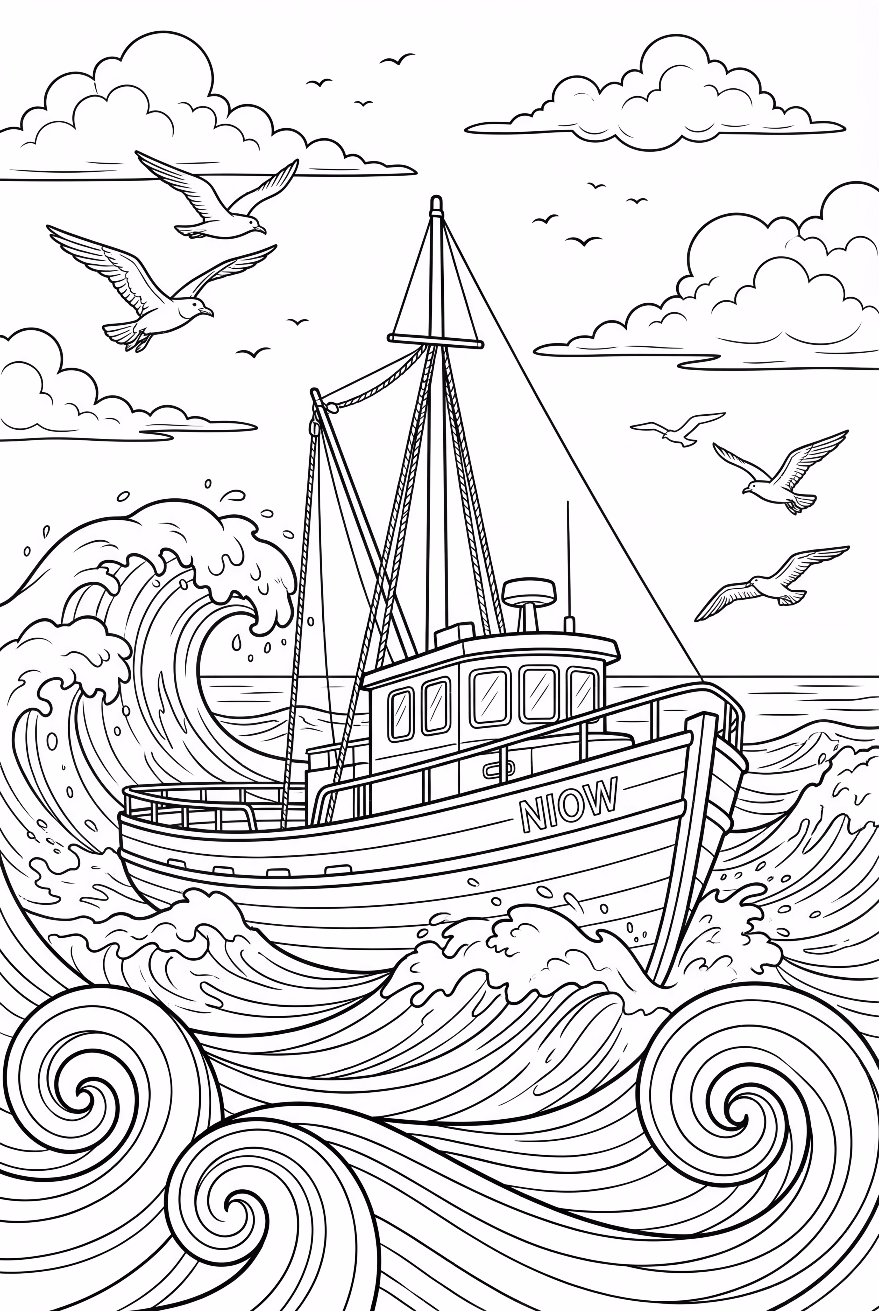 갈매기가 나는 어선