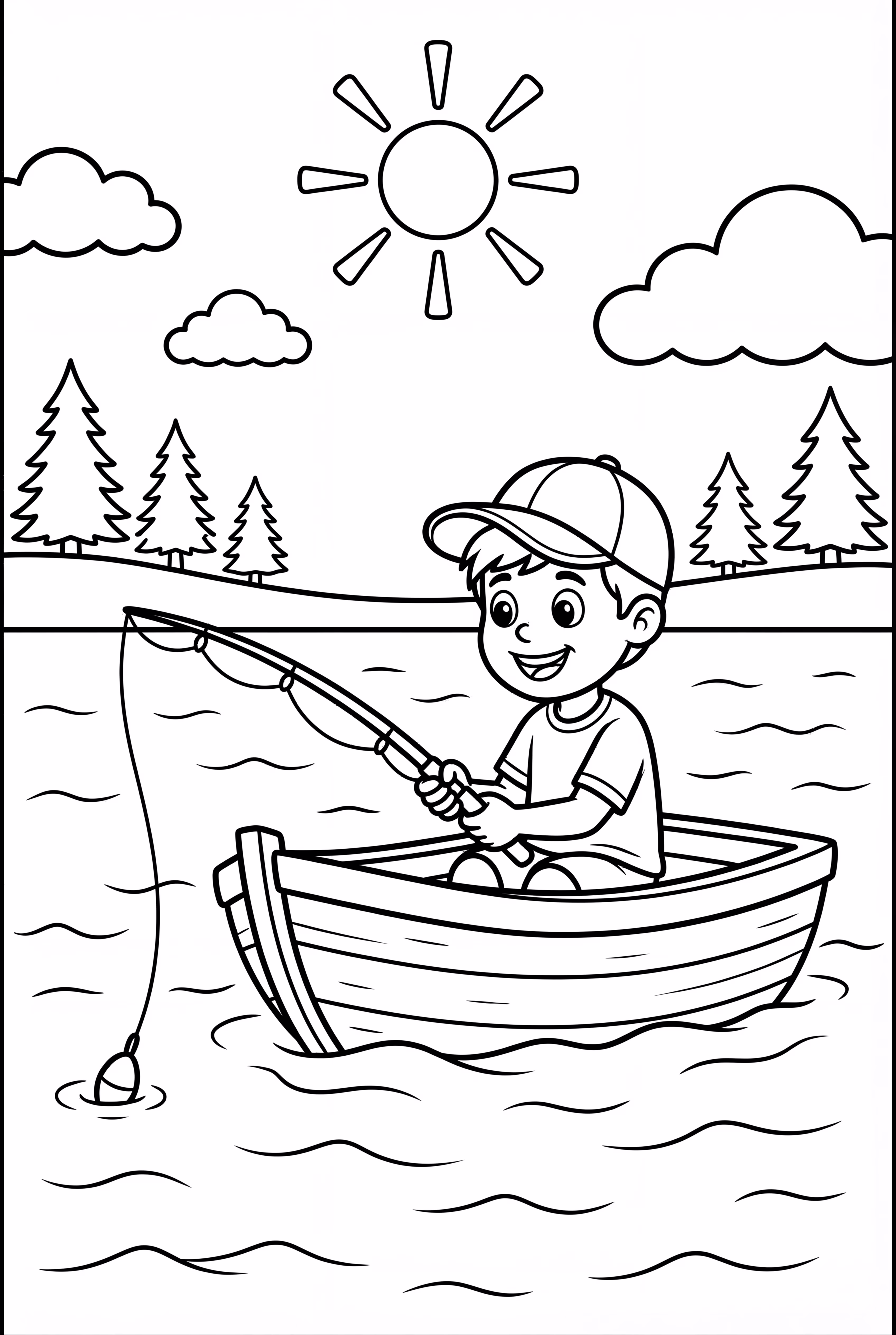 Fishing On A Calm Summer Lake