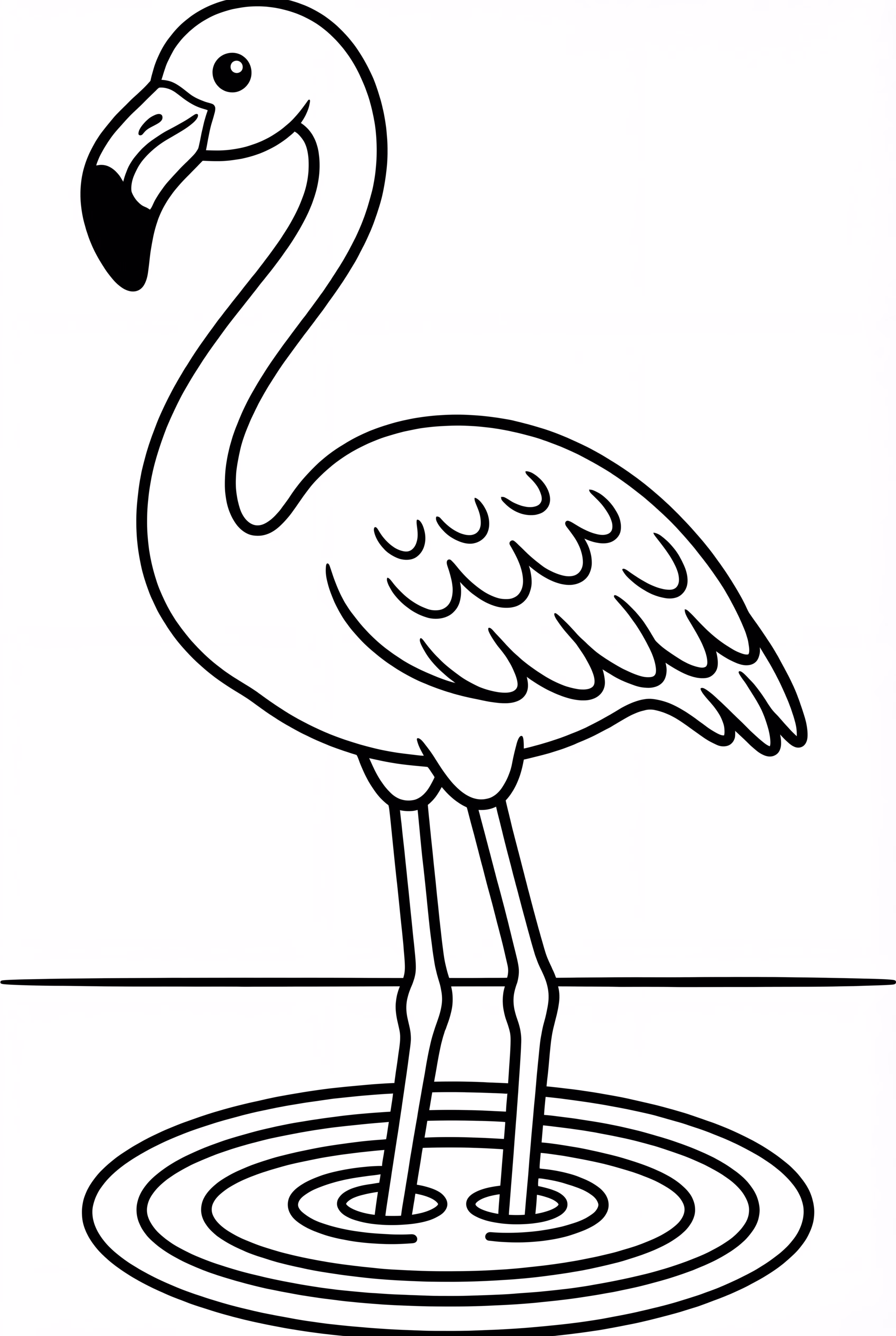 연못에서 물을 마시는 플라밍고