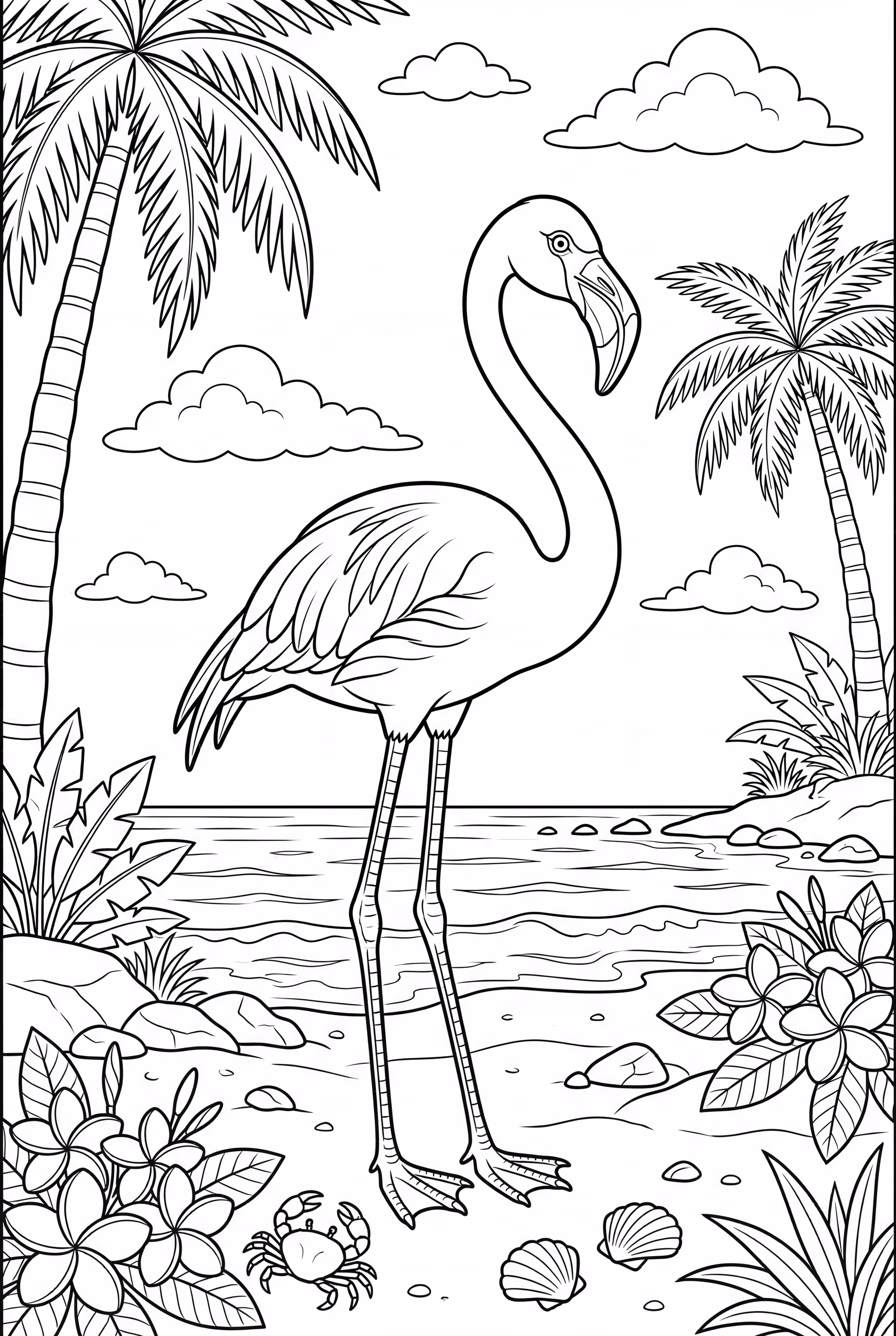 详尽热带天堂中的火烈鸟-2