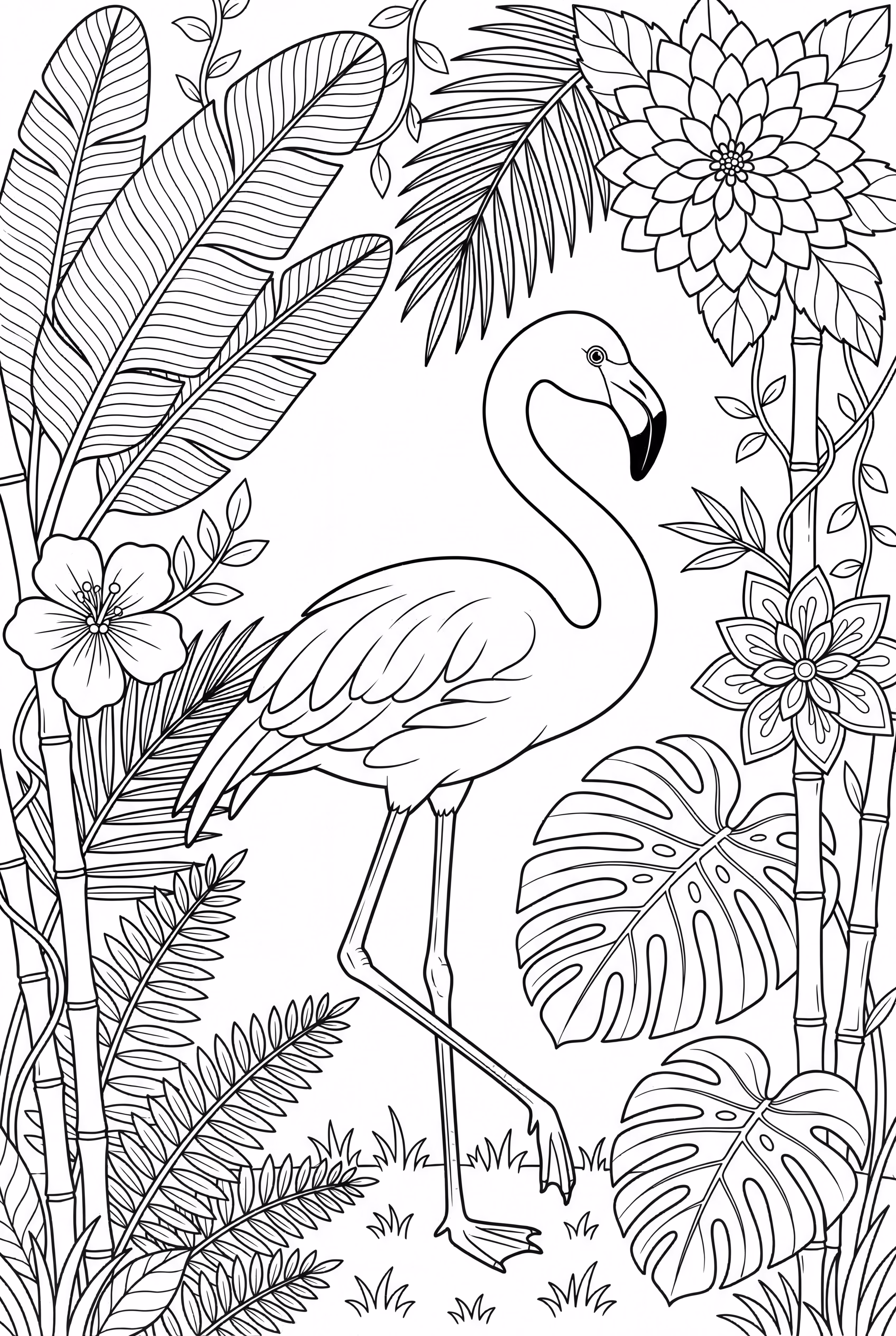 雨林探险中的火烈鸟