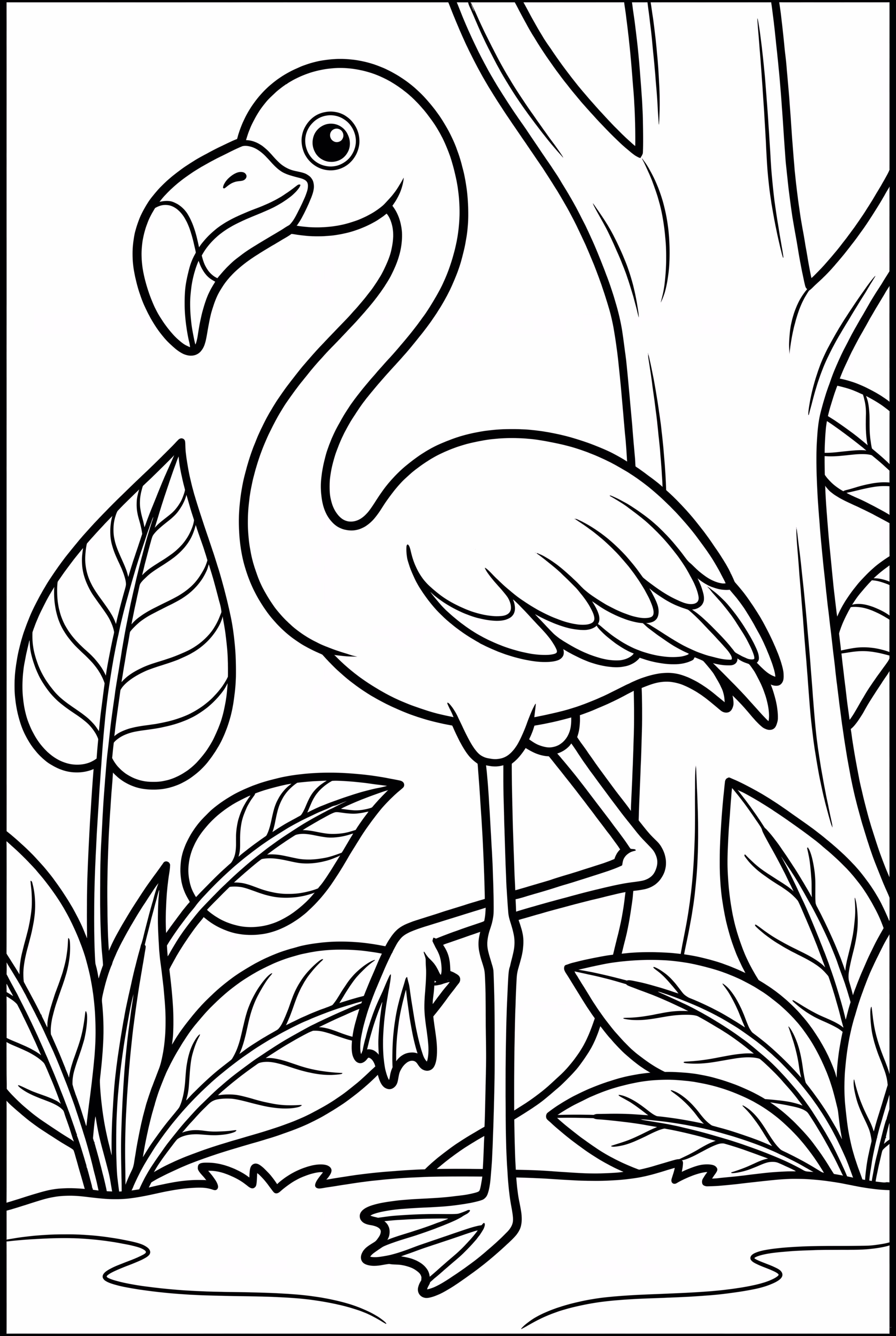 Flamingo in a Rainforest Adventure