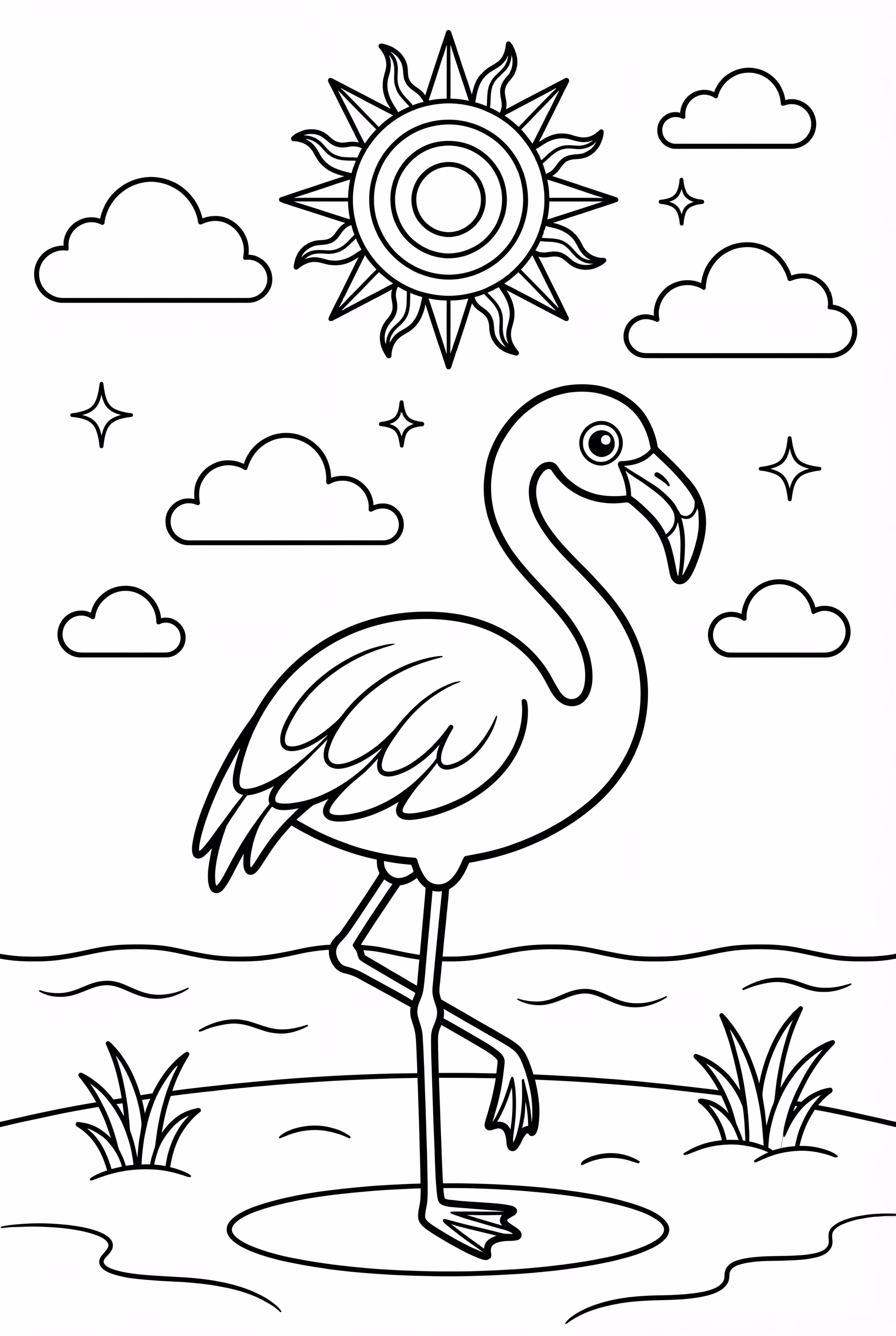 Flamingo stand on one leg