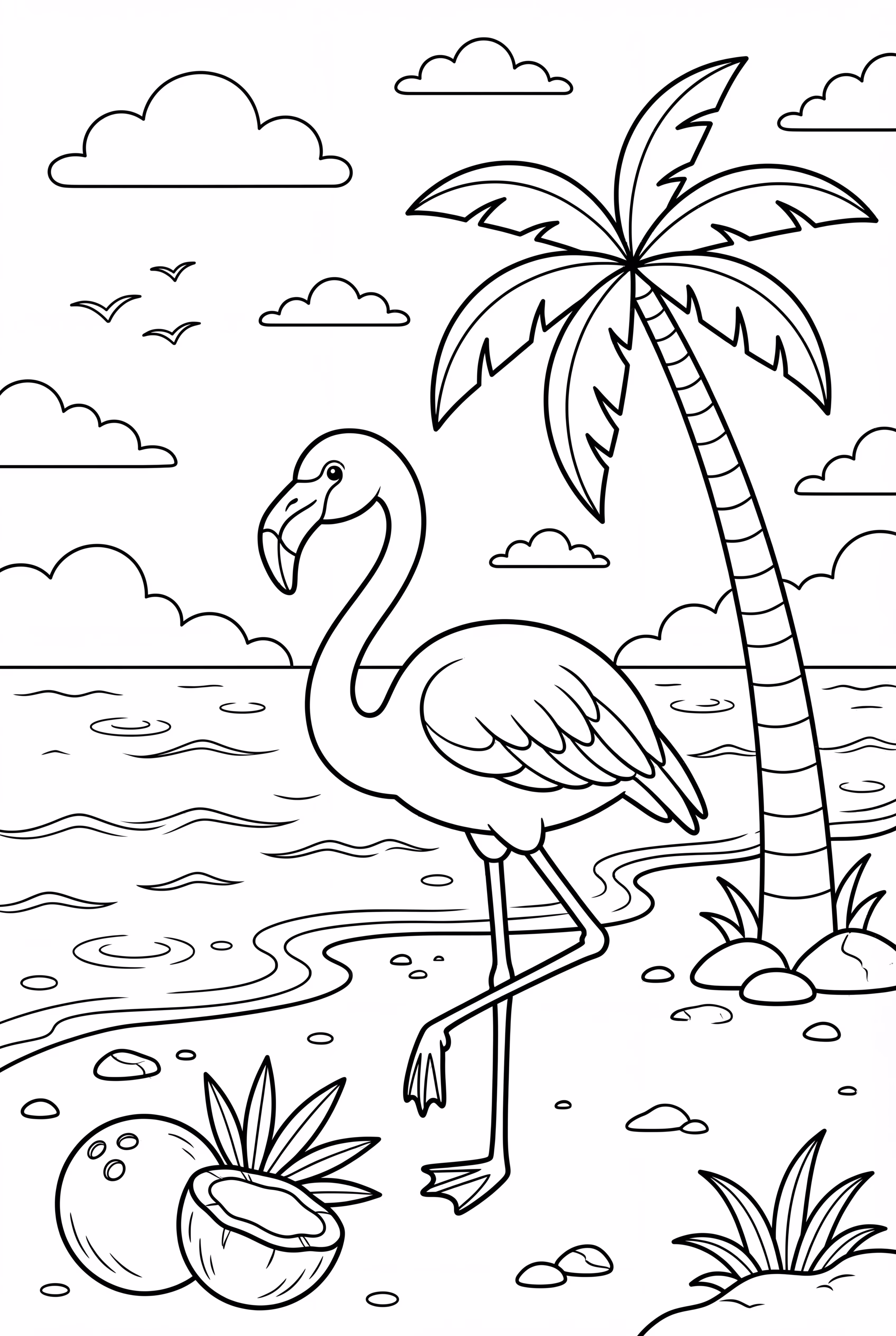 Flamingo with Palm Tree-2