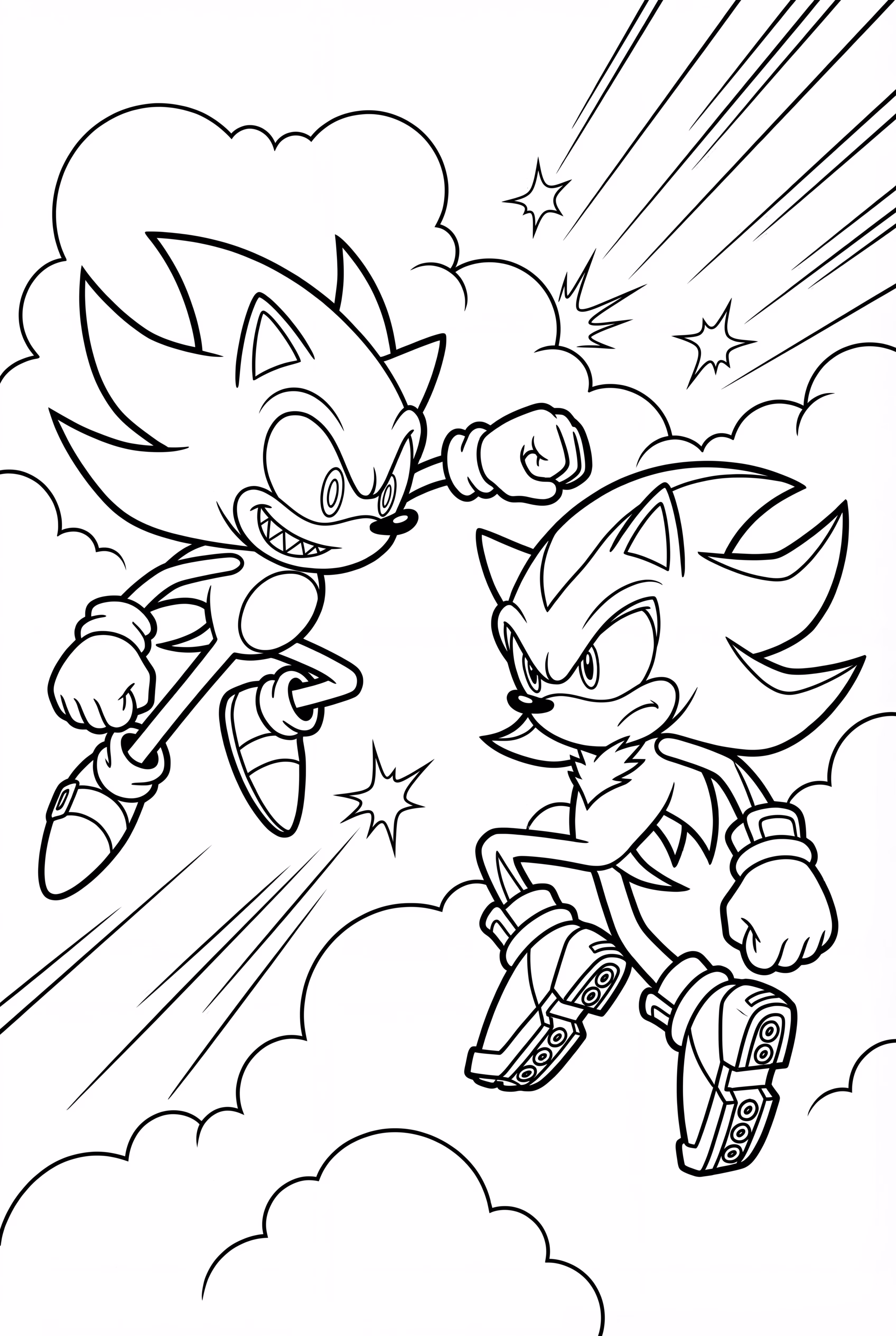 fleetway super sonic fighting shadow in the sky