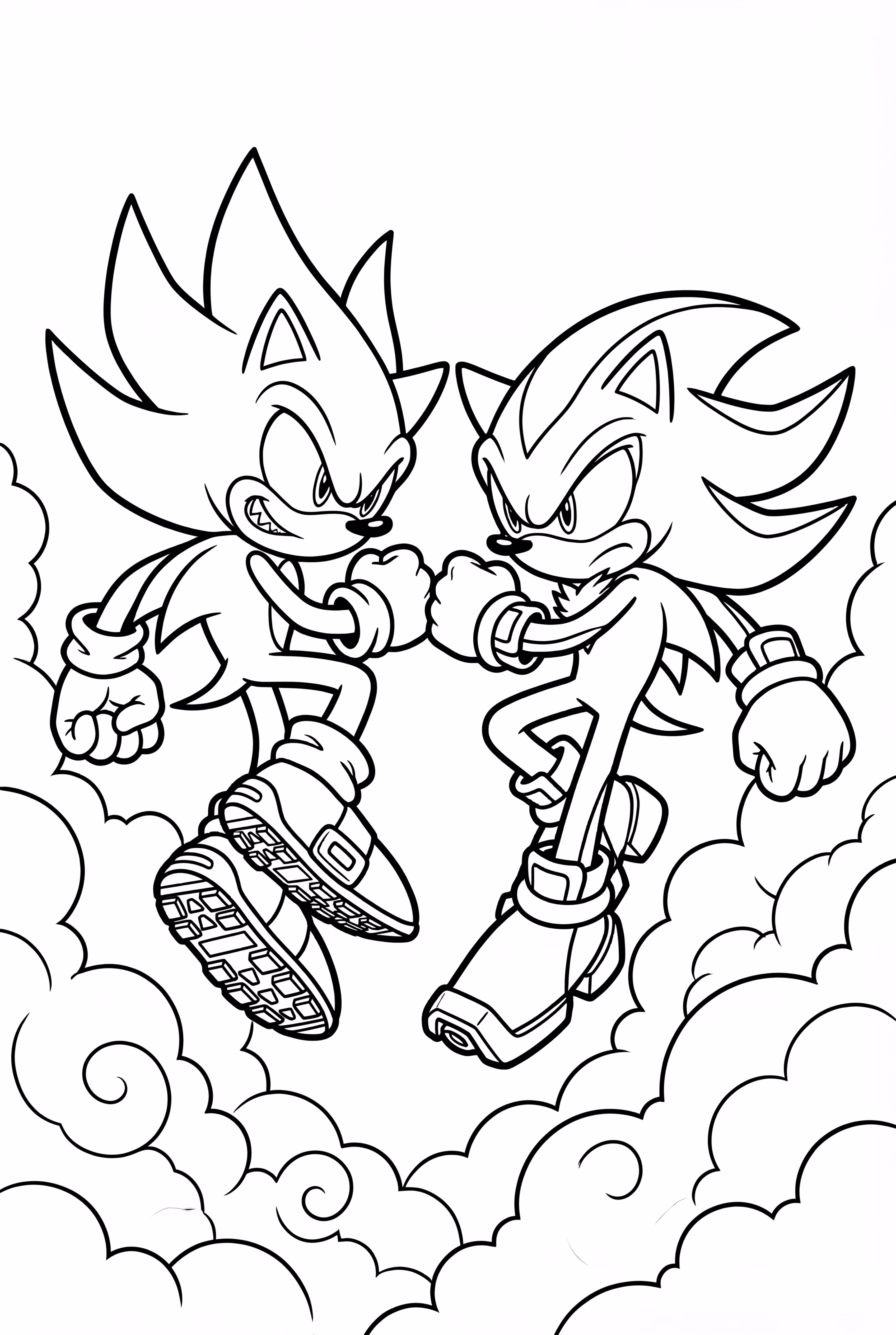 fleetway super sonic fighting shadow in the sky