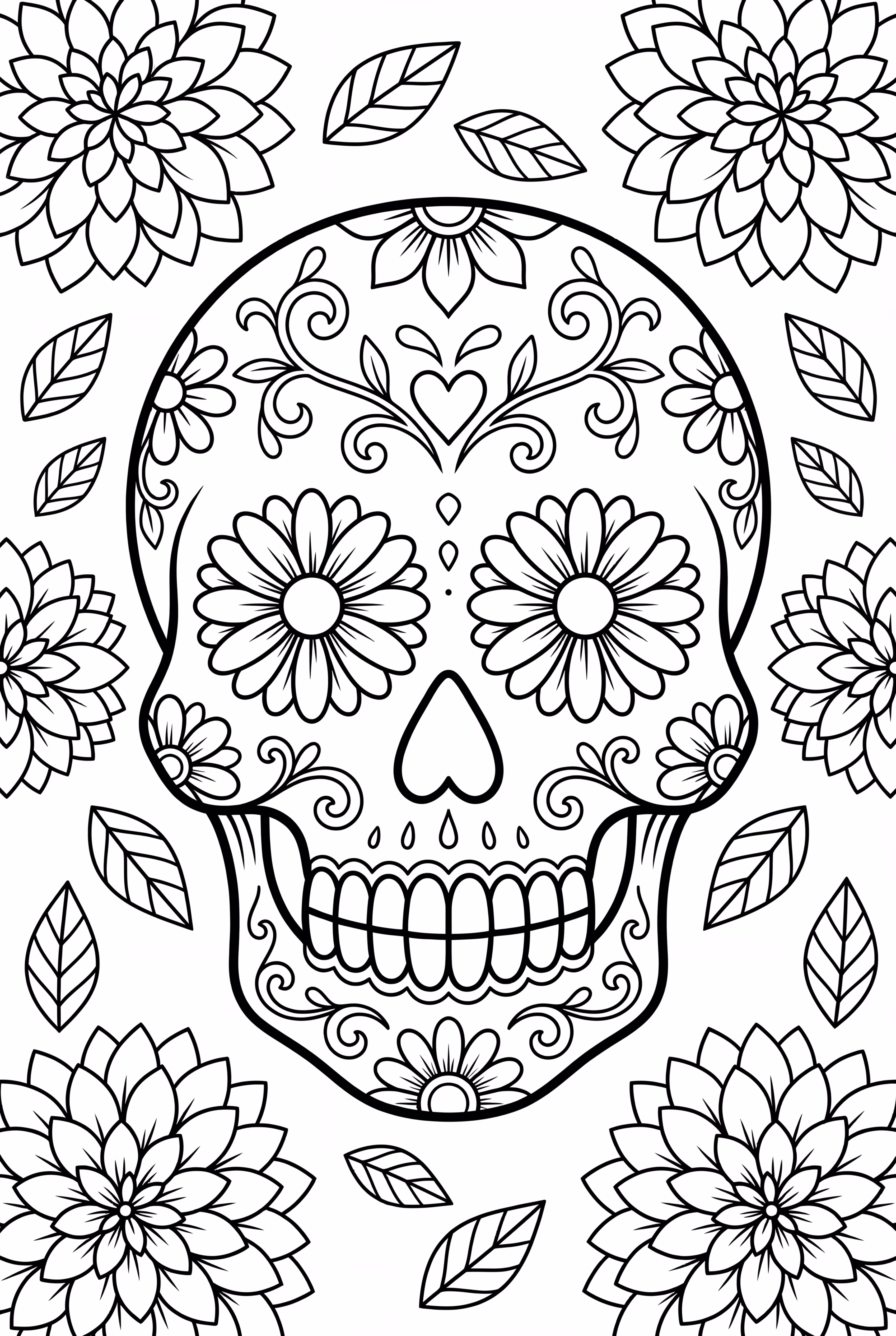 花卉亡灵节糖骷髅