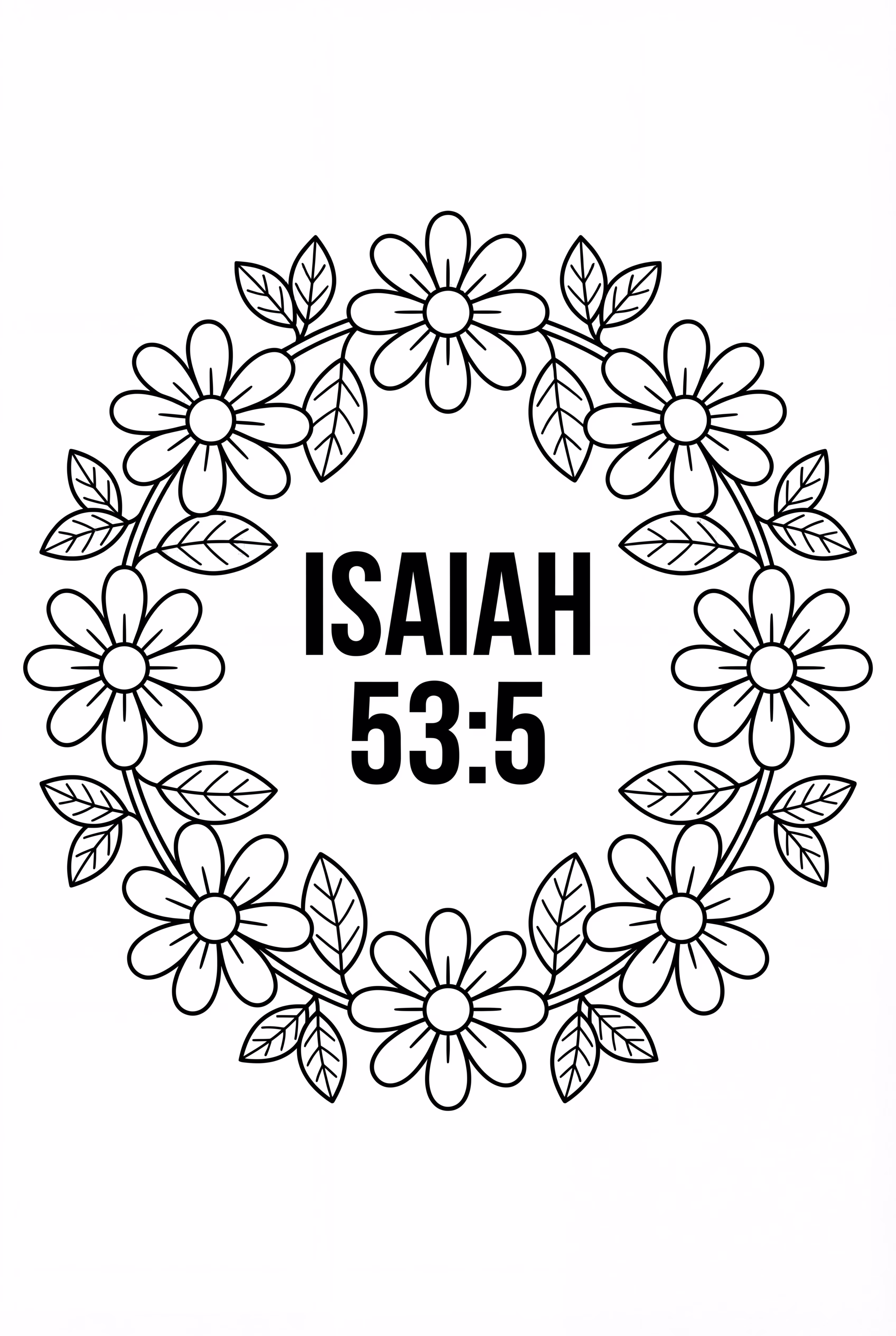 Floral Wreath With Isaiah 53 5 In The Center