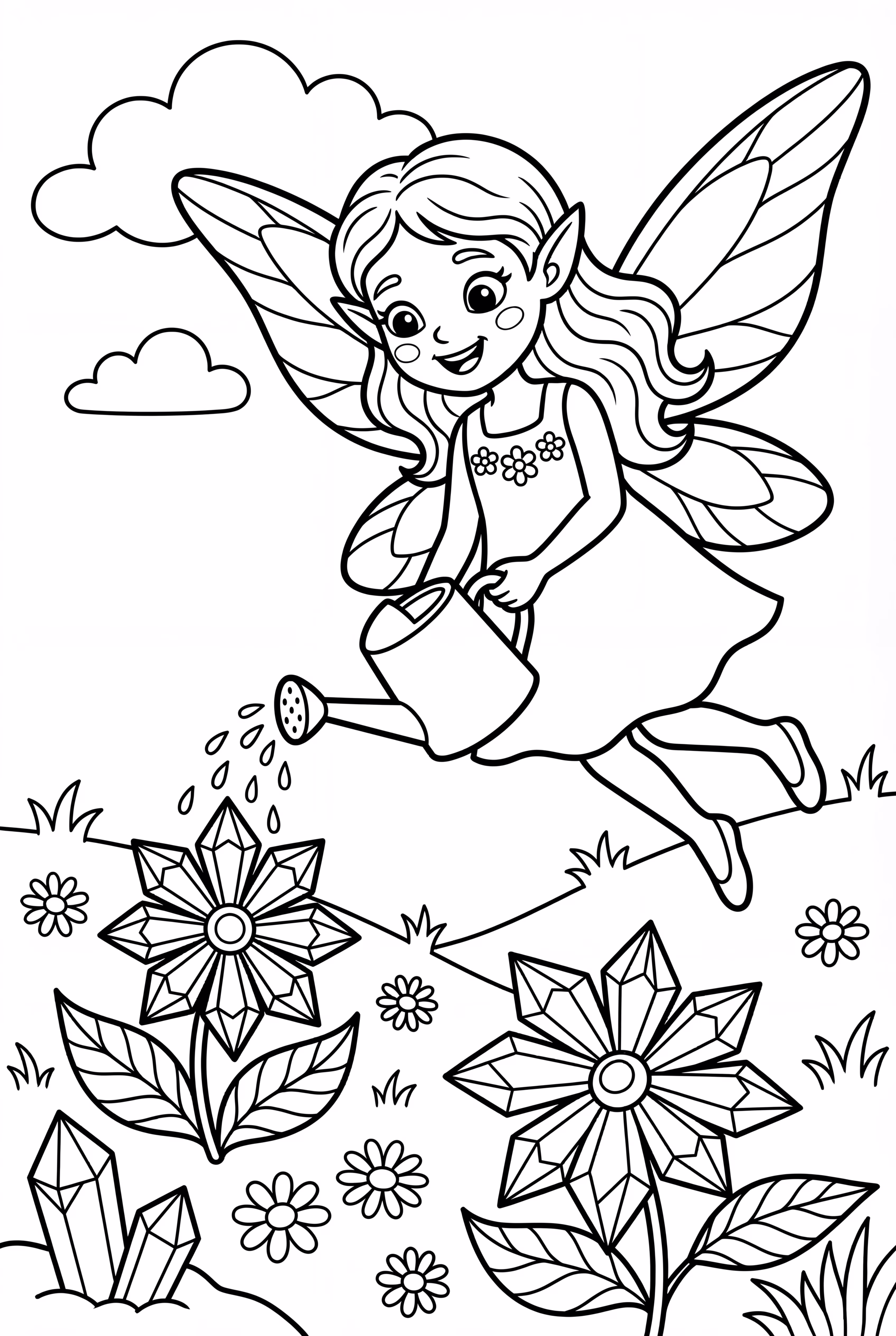 Flower Fairy Watering Crystal Blooms