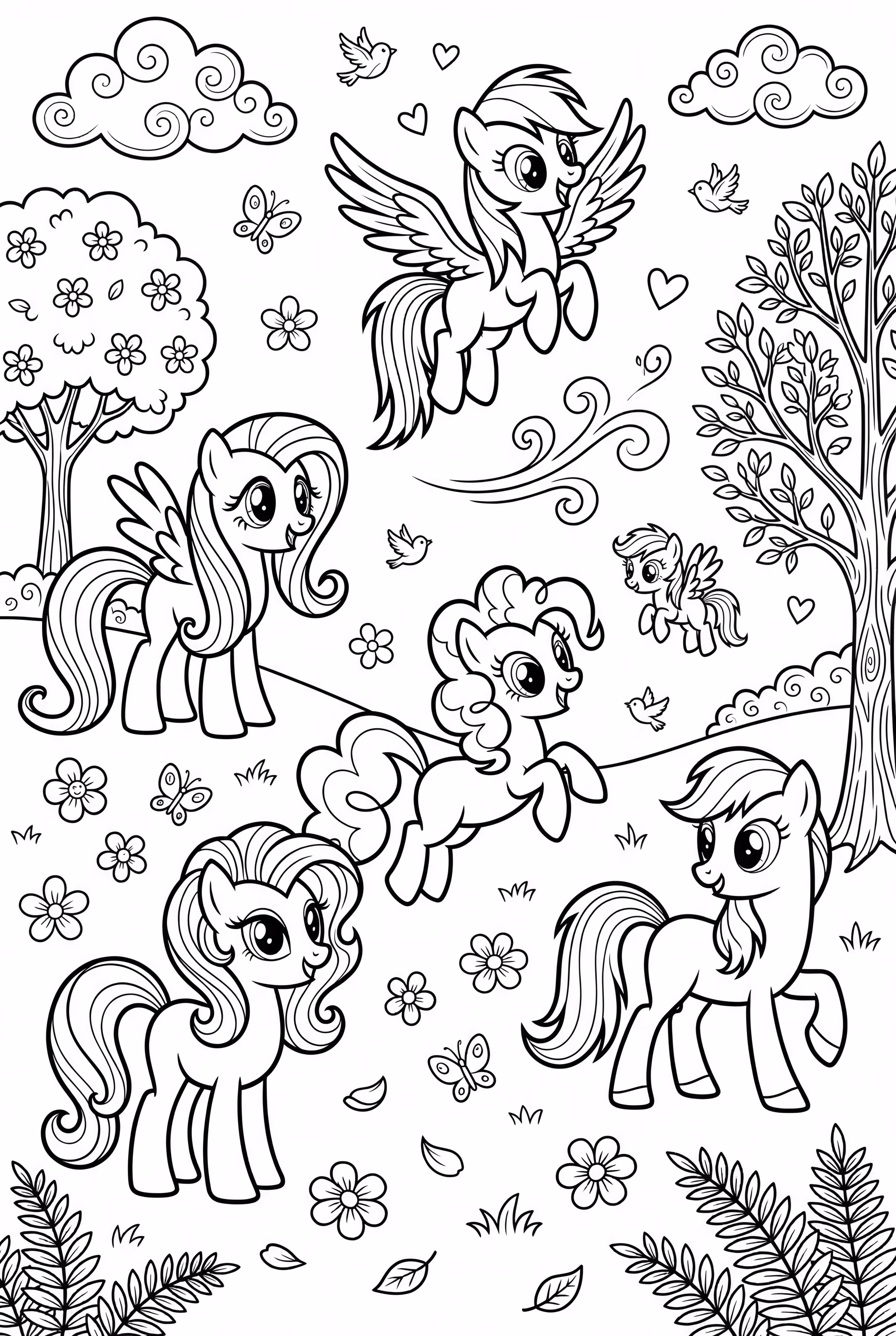Fluttershy And The Mane Six Together