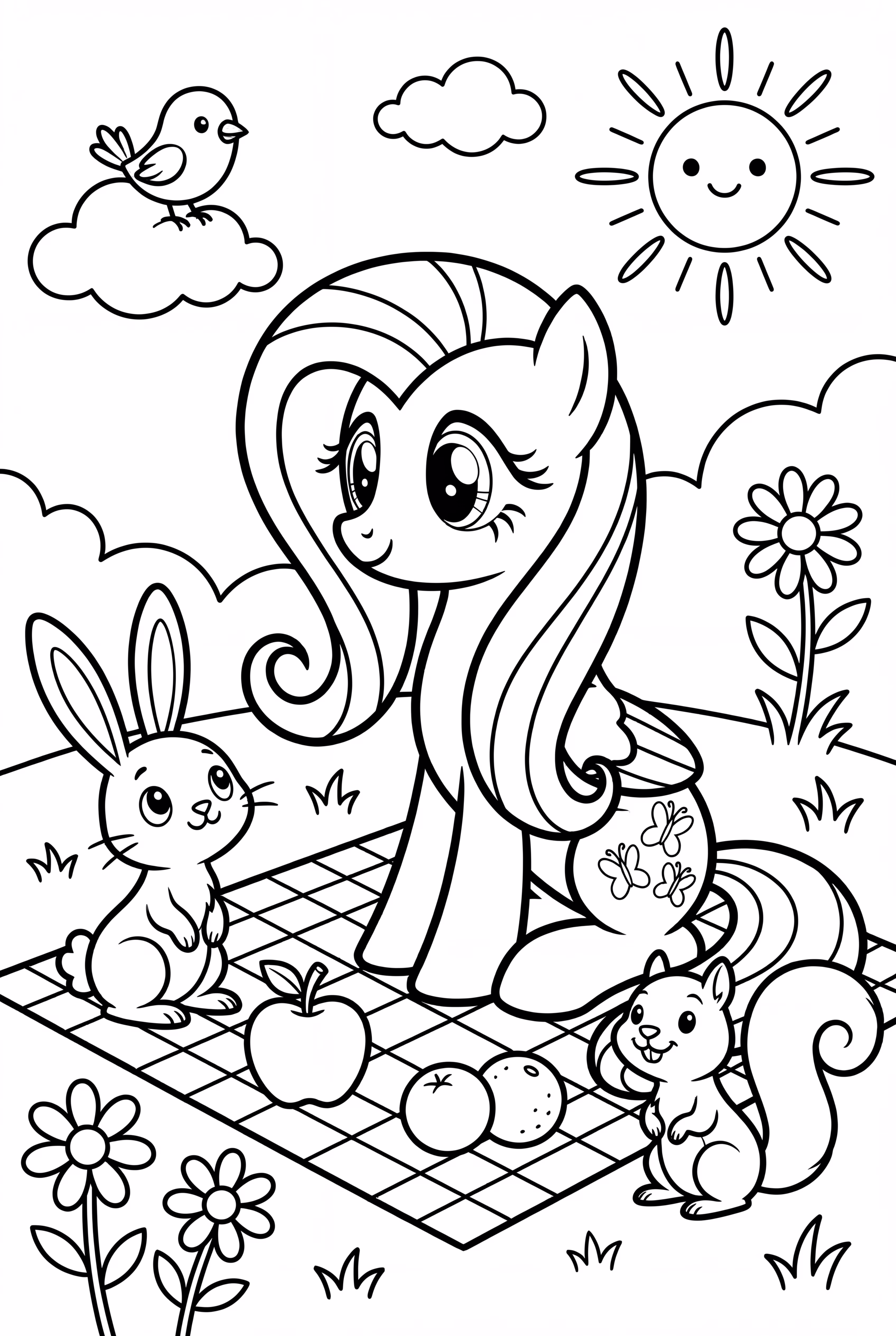 Fluttershy Having A Picnic With Animals