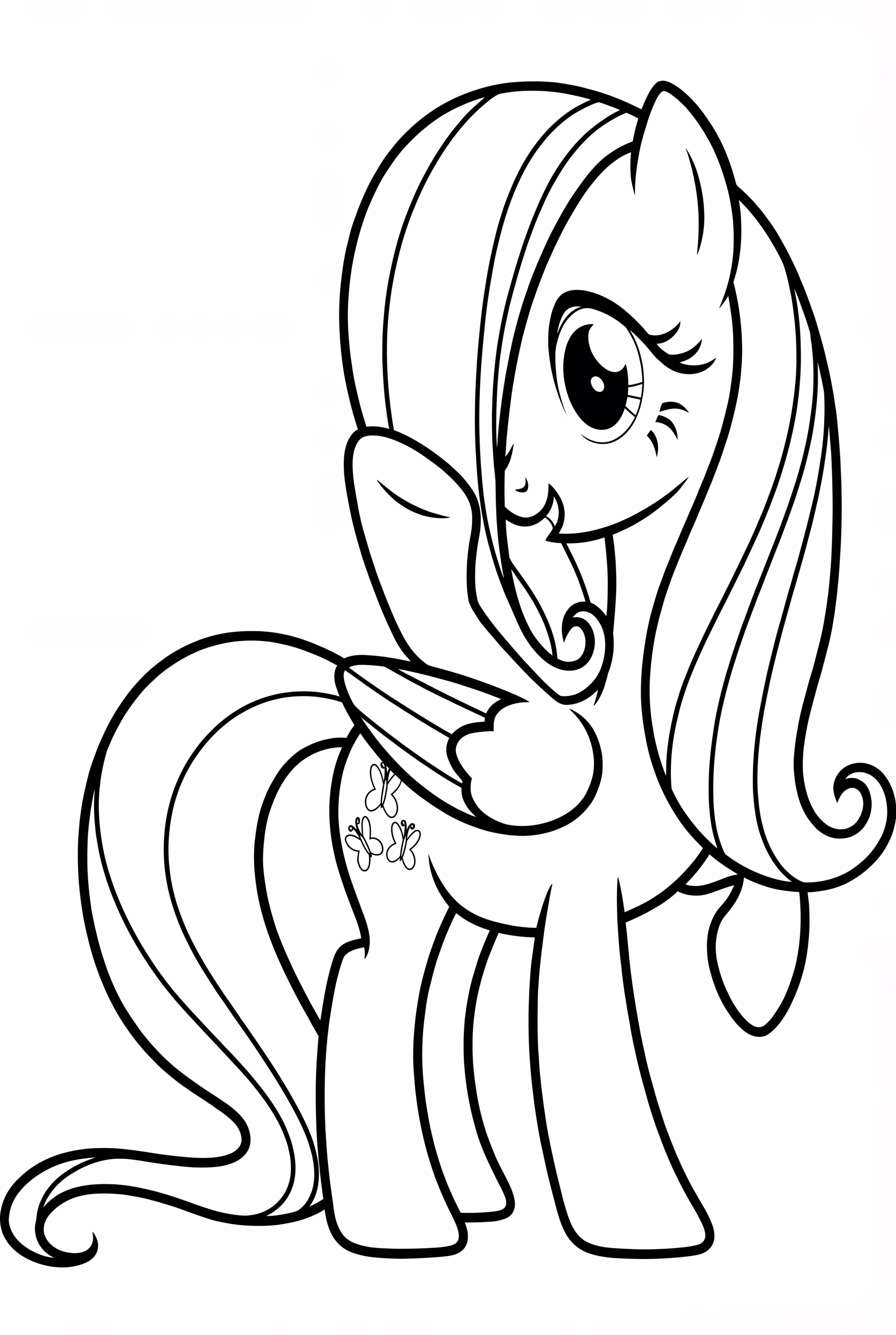 柔柔躲在鬃毛后面