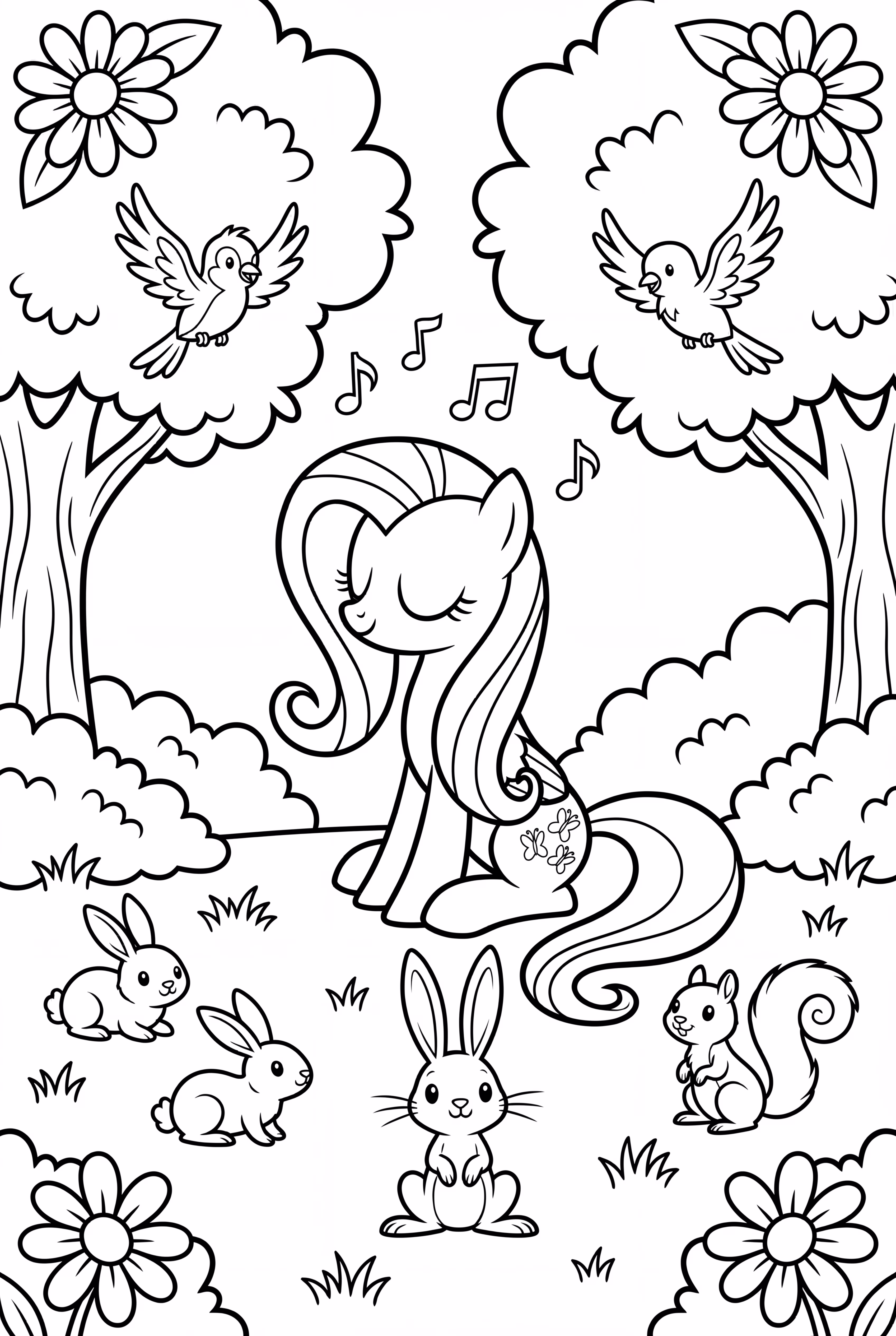 Fluttershy Singing To Her Animal Friends