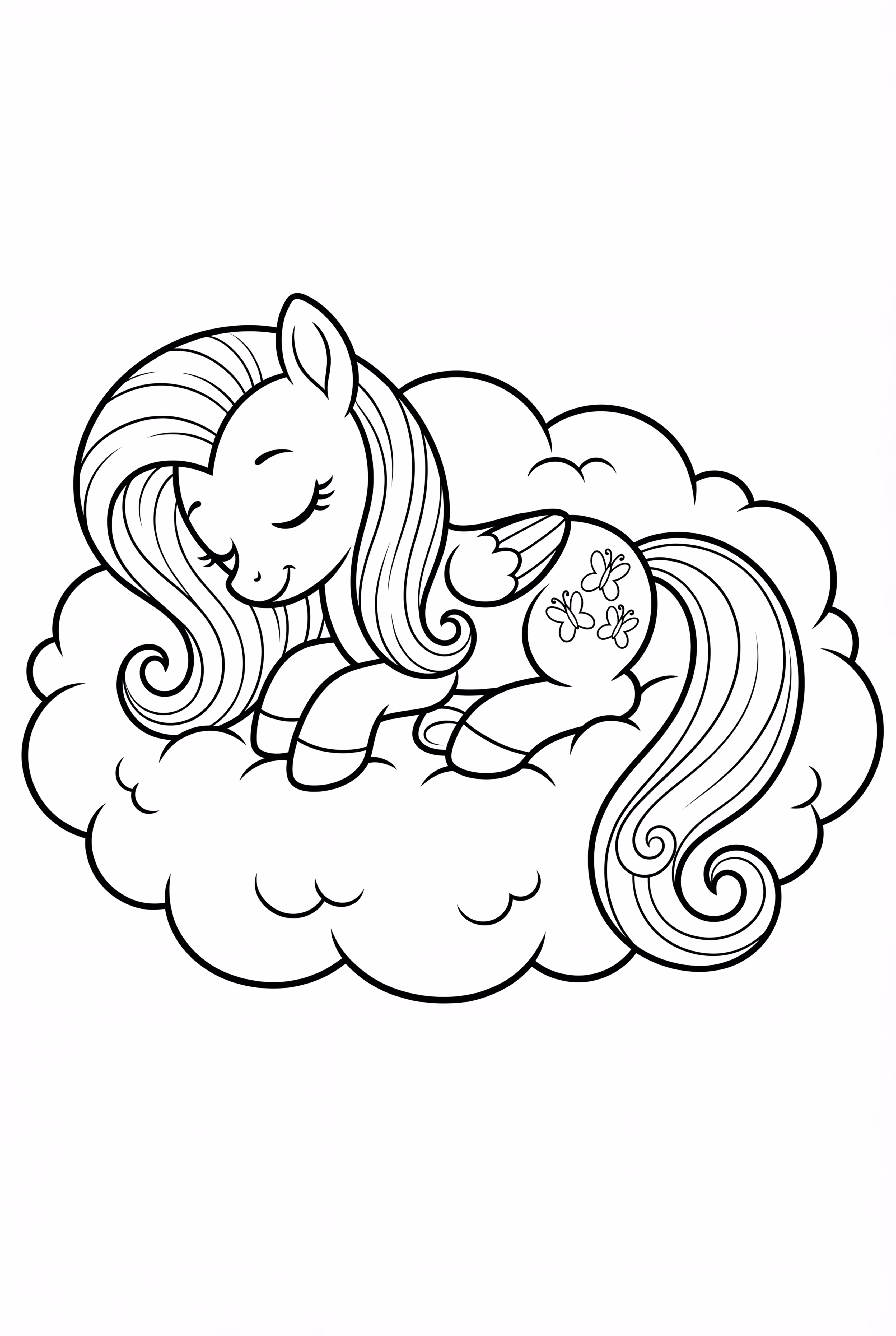 Fluttershy Taking A Nap On A Cloud