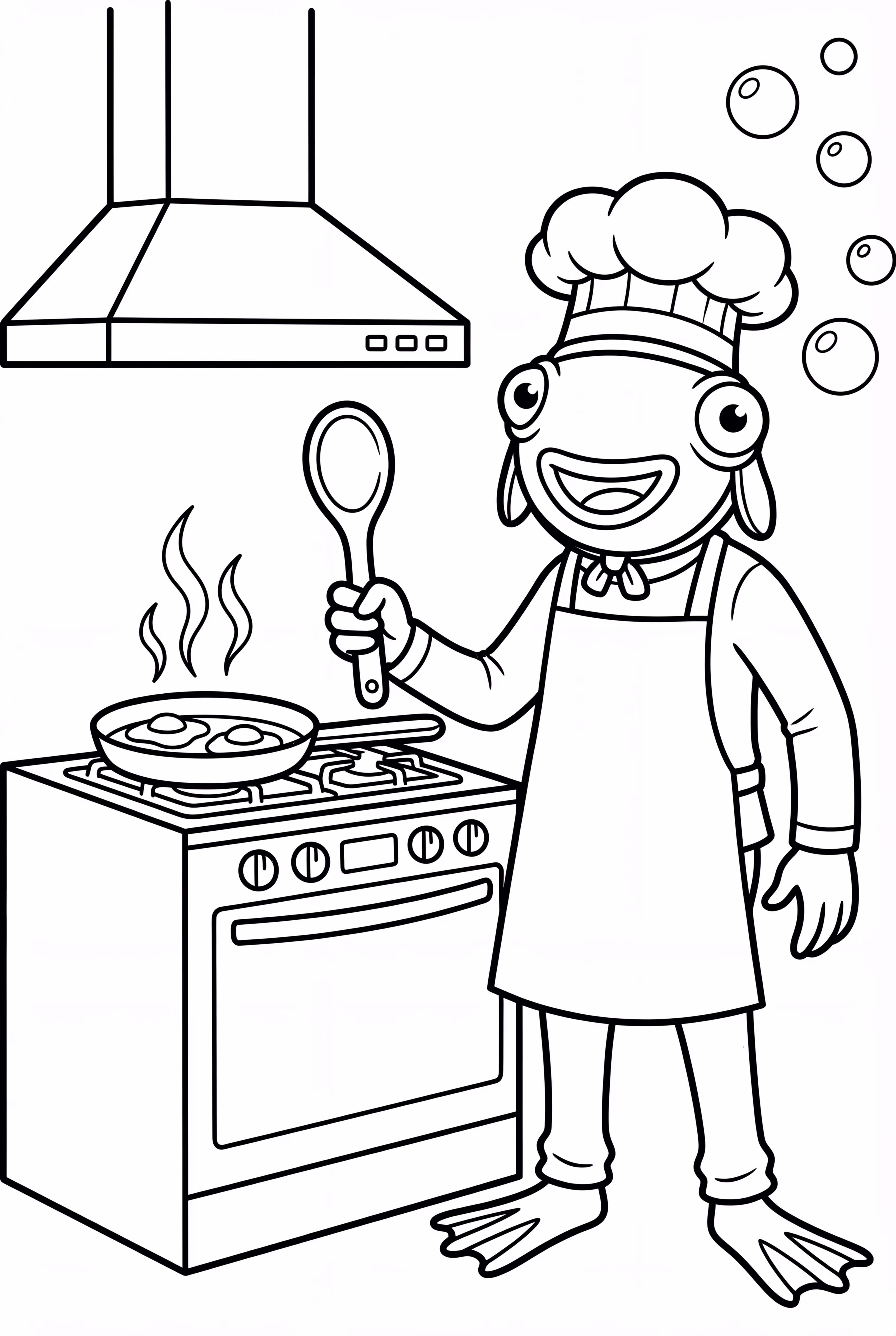 Fortnite 魚棒穿著廚師帽