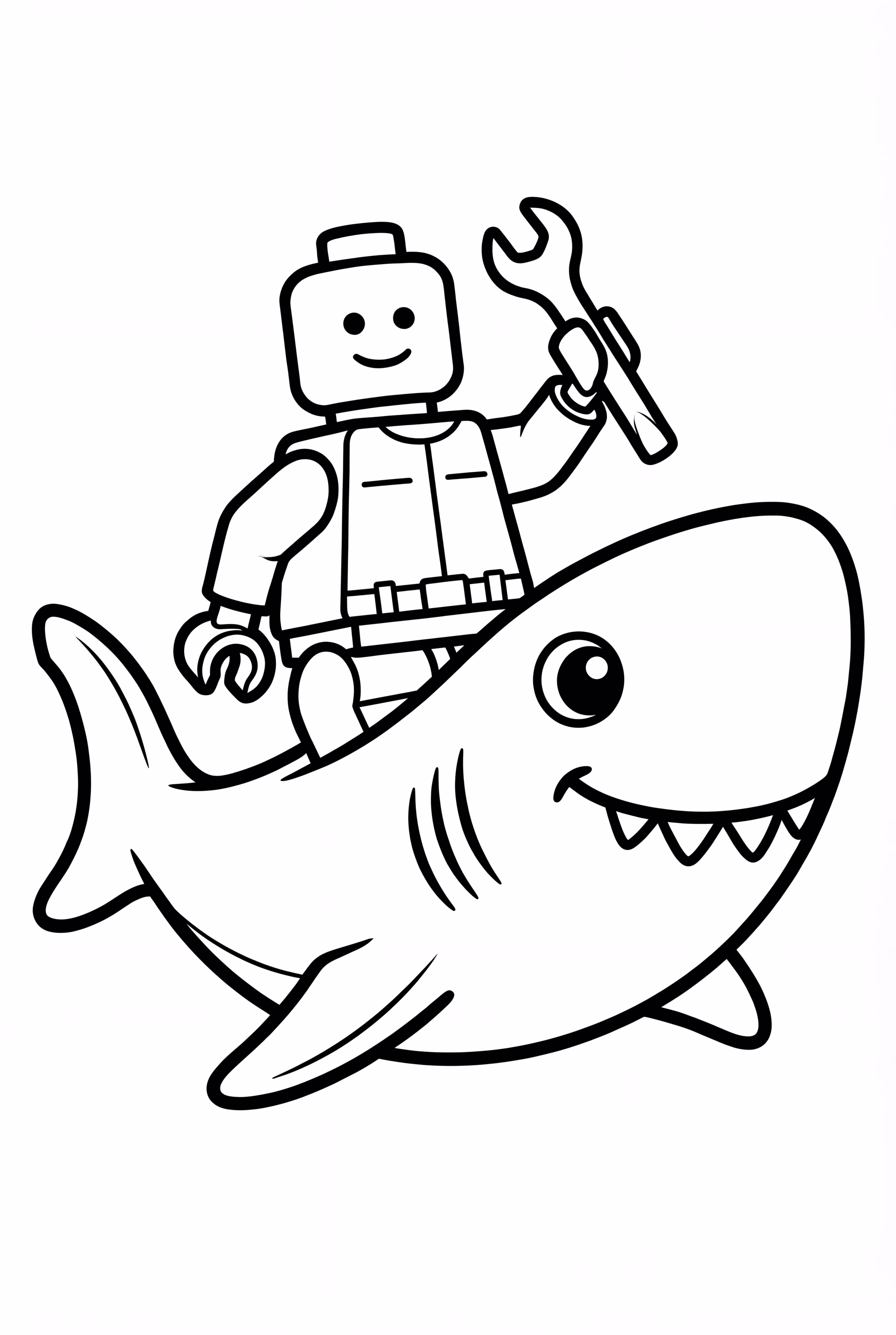Fortnite Lego Character Riding A Shark