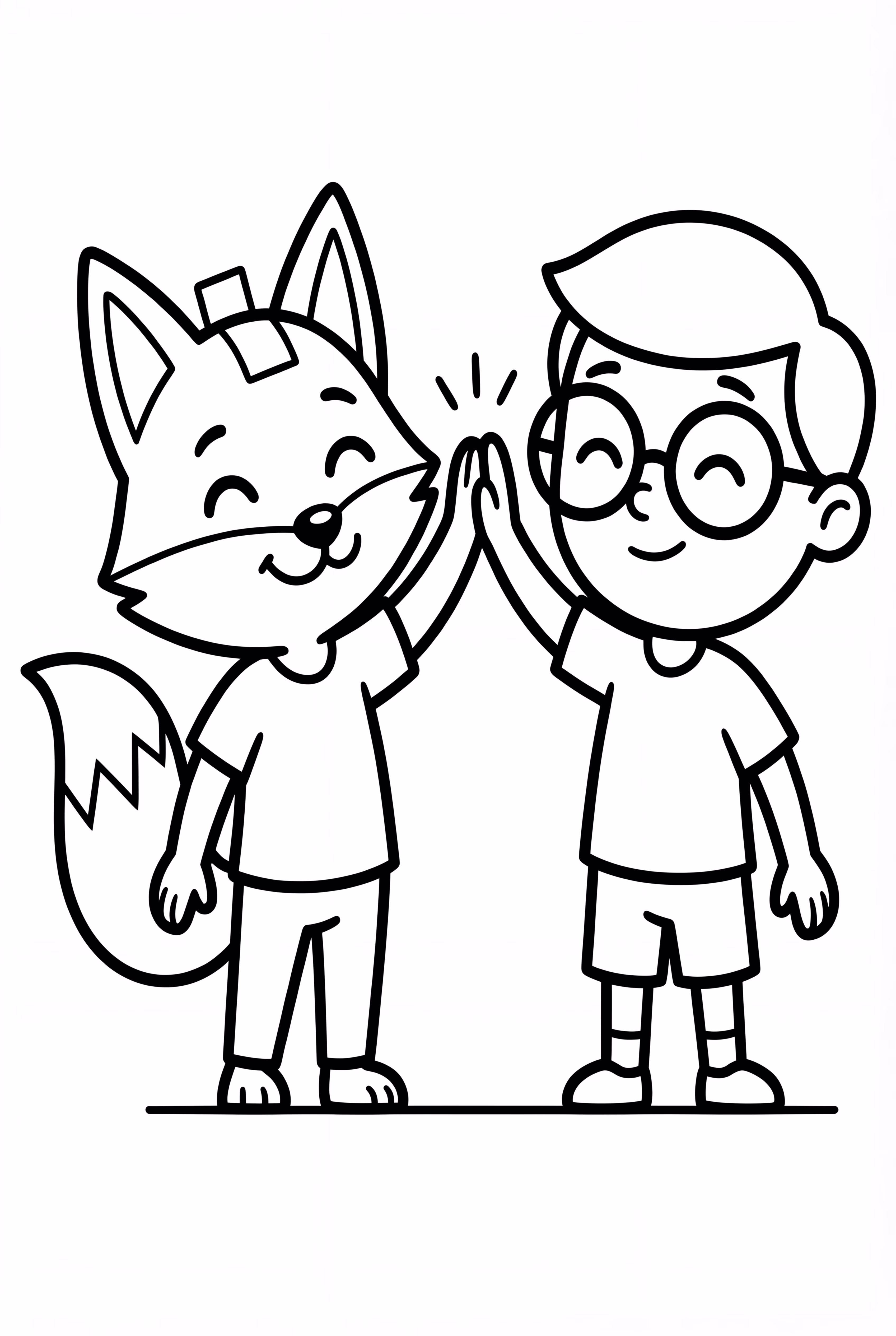 Foxy and Justin Lankybox High-Fiving