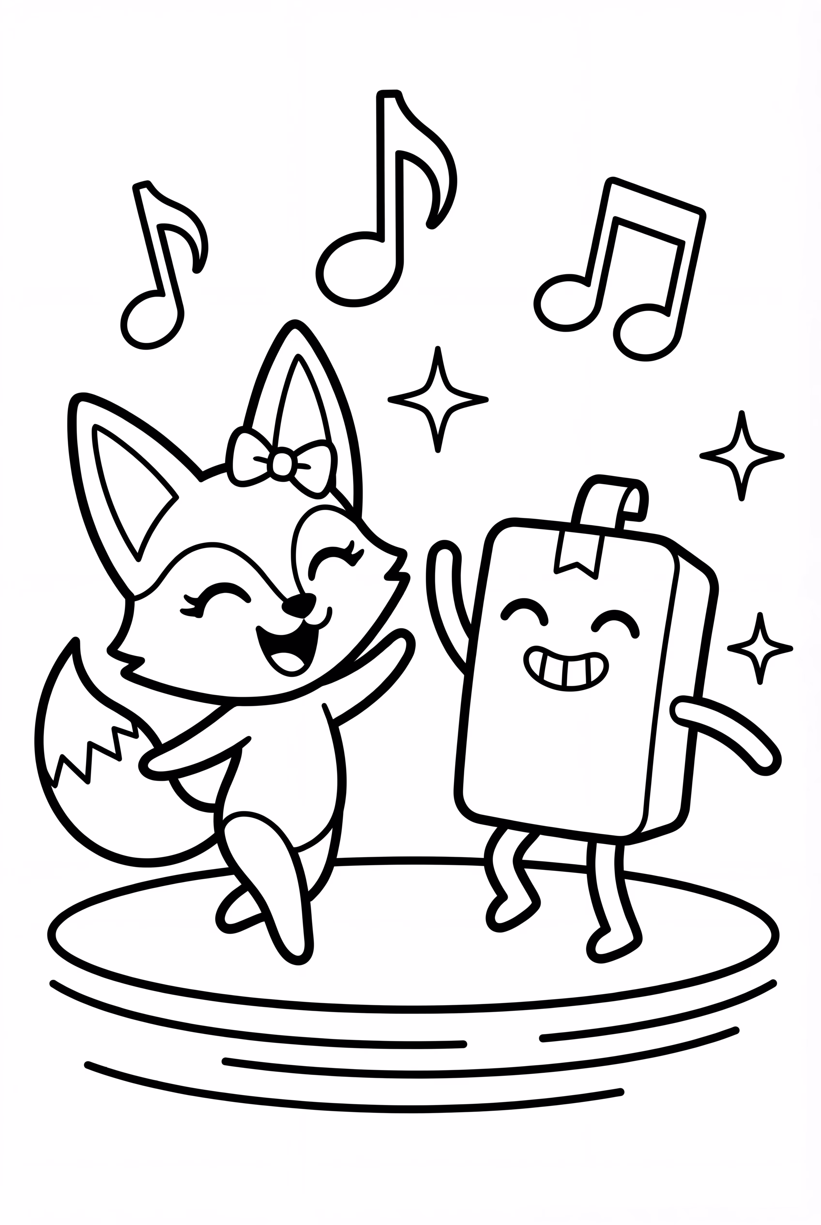 Foxy Lankybox Dancing with Sticky
