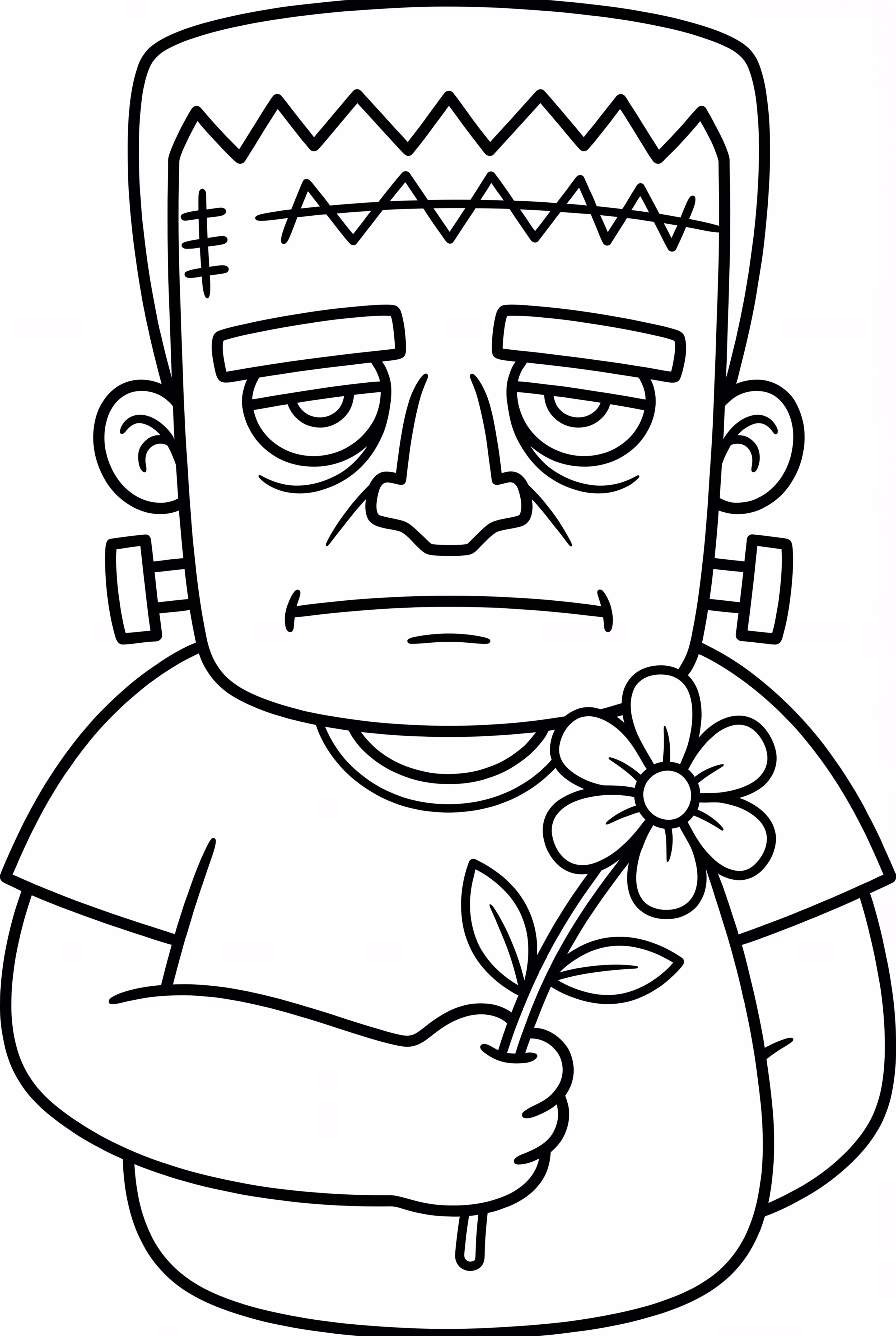 Frankenstein Holding A Flower
