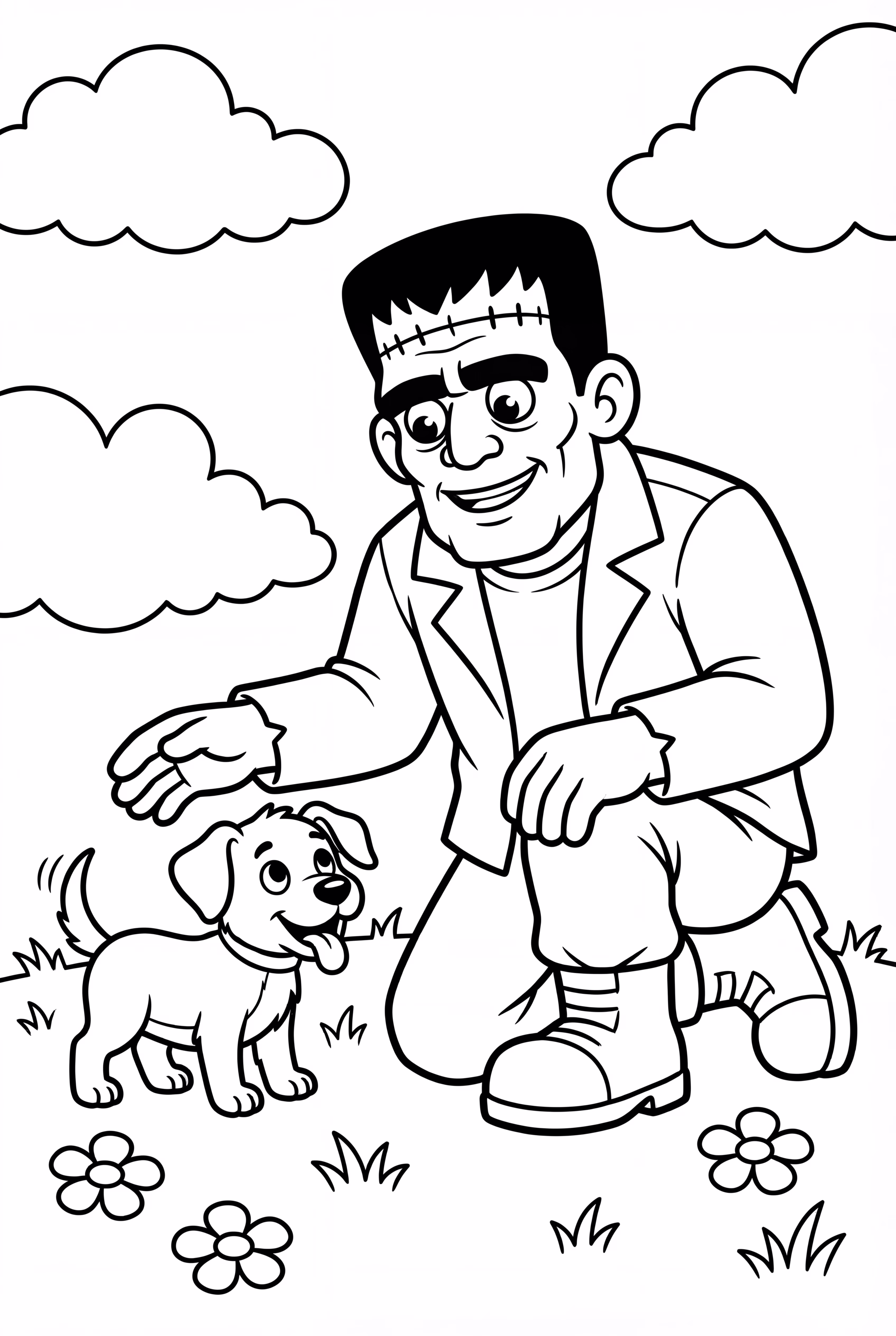 Frankenstein Playing With A Puppy