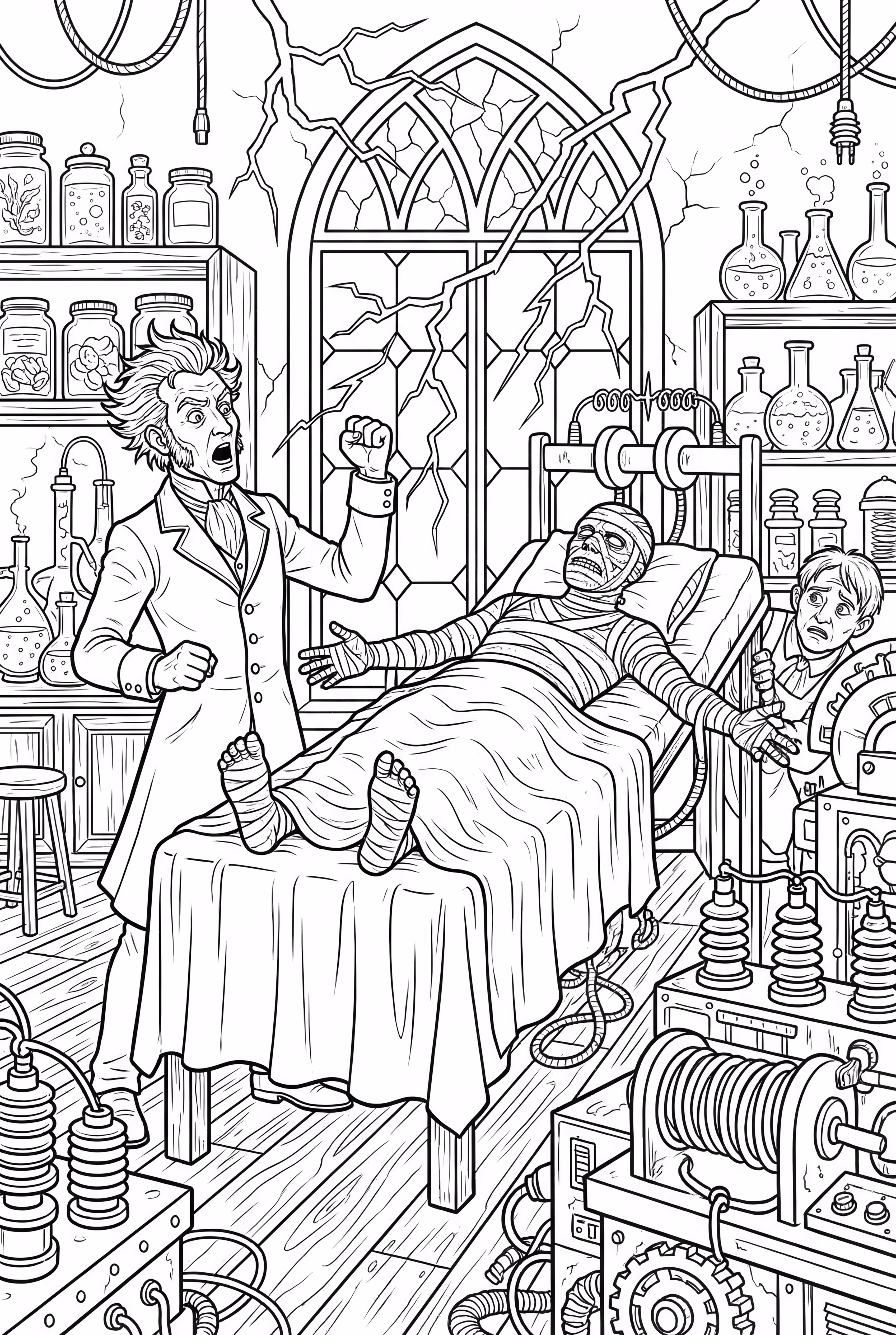 Frankenstein's Creation Moment With Lightning