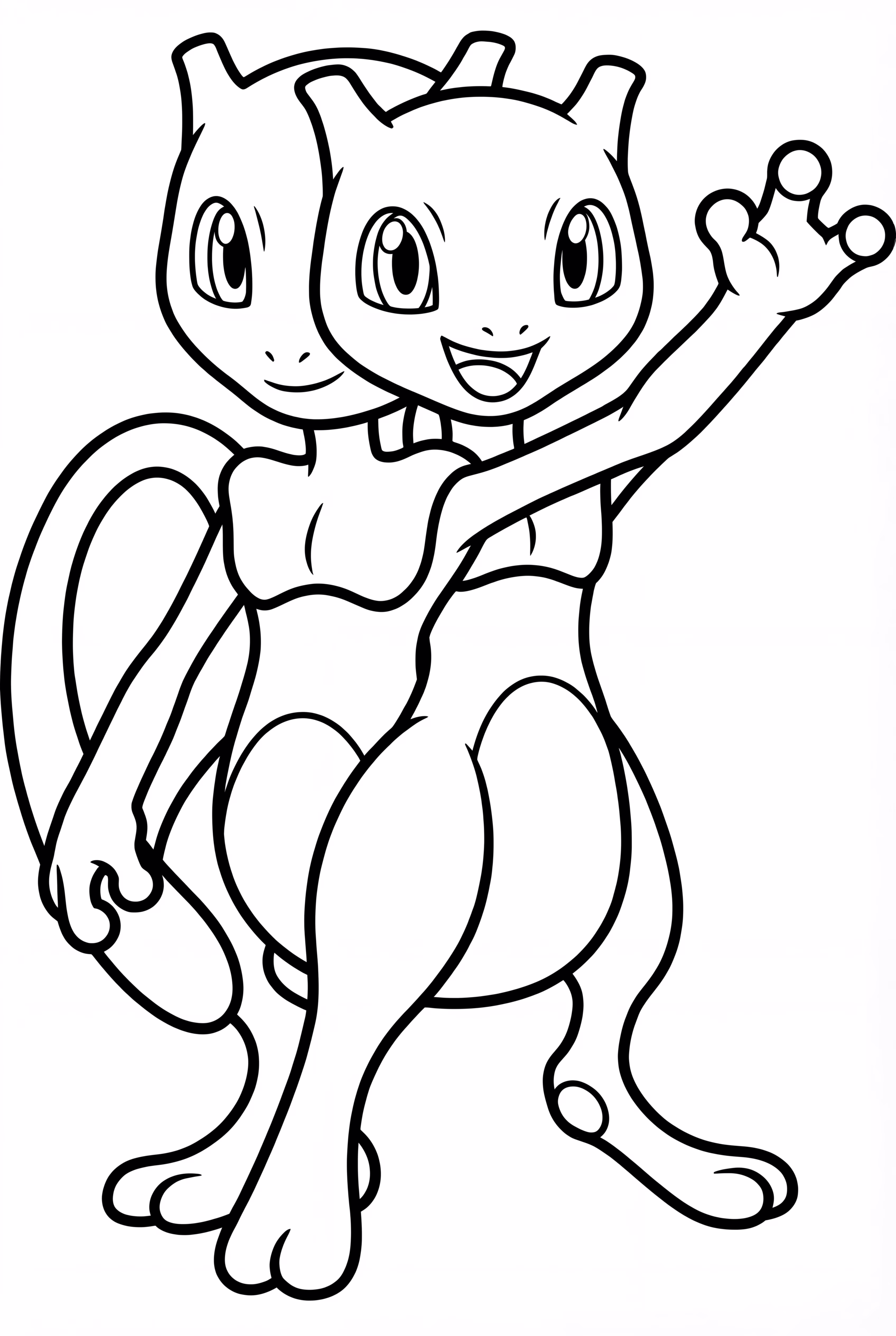 Friendly Mewtwo Waving Hello With A Smile