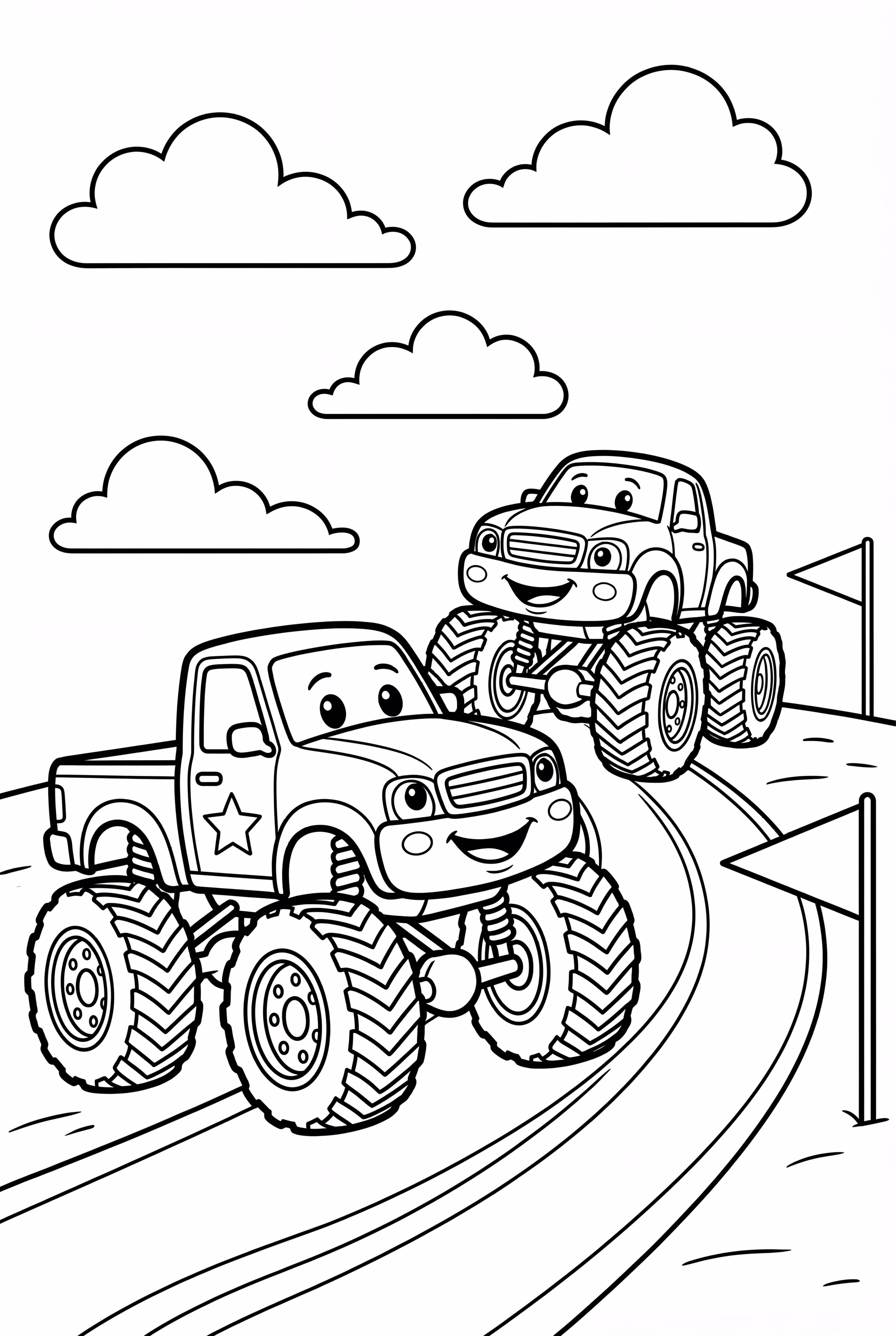 Friendly Monster Jam Truck Race