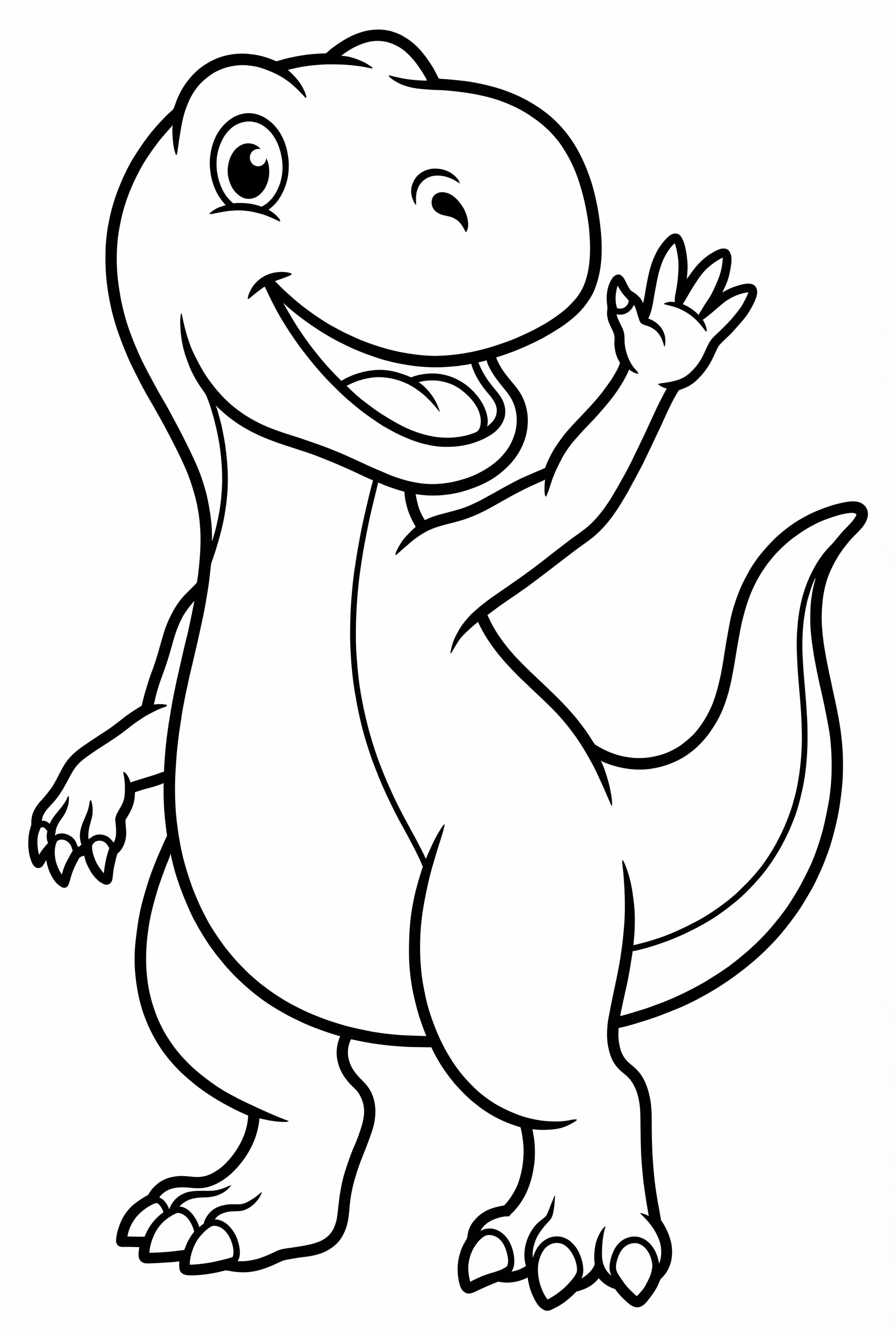 Friendly T-Rex Waving Hello