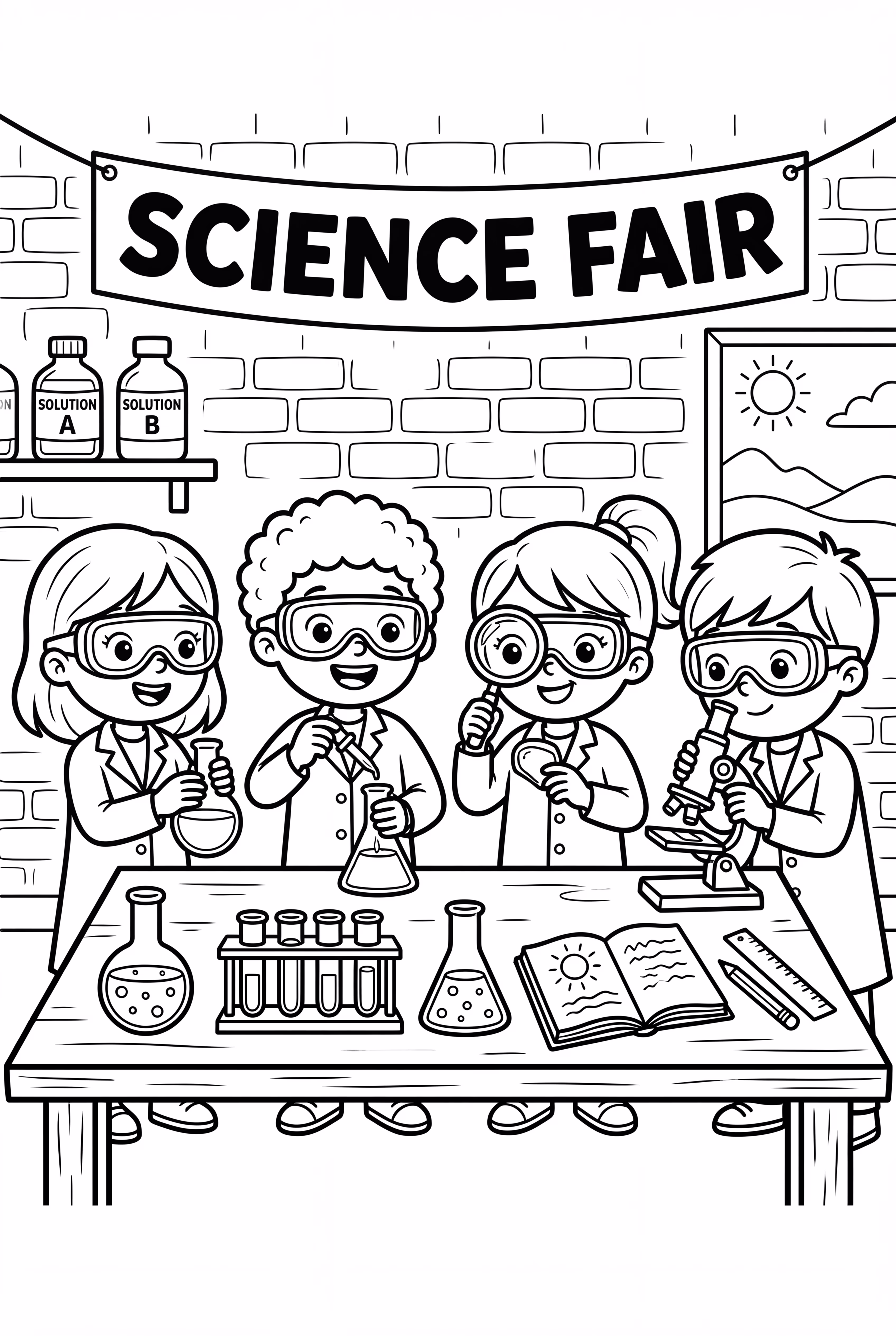 Amigos Fazendo Experimento Científico