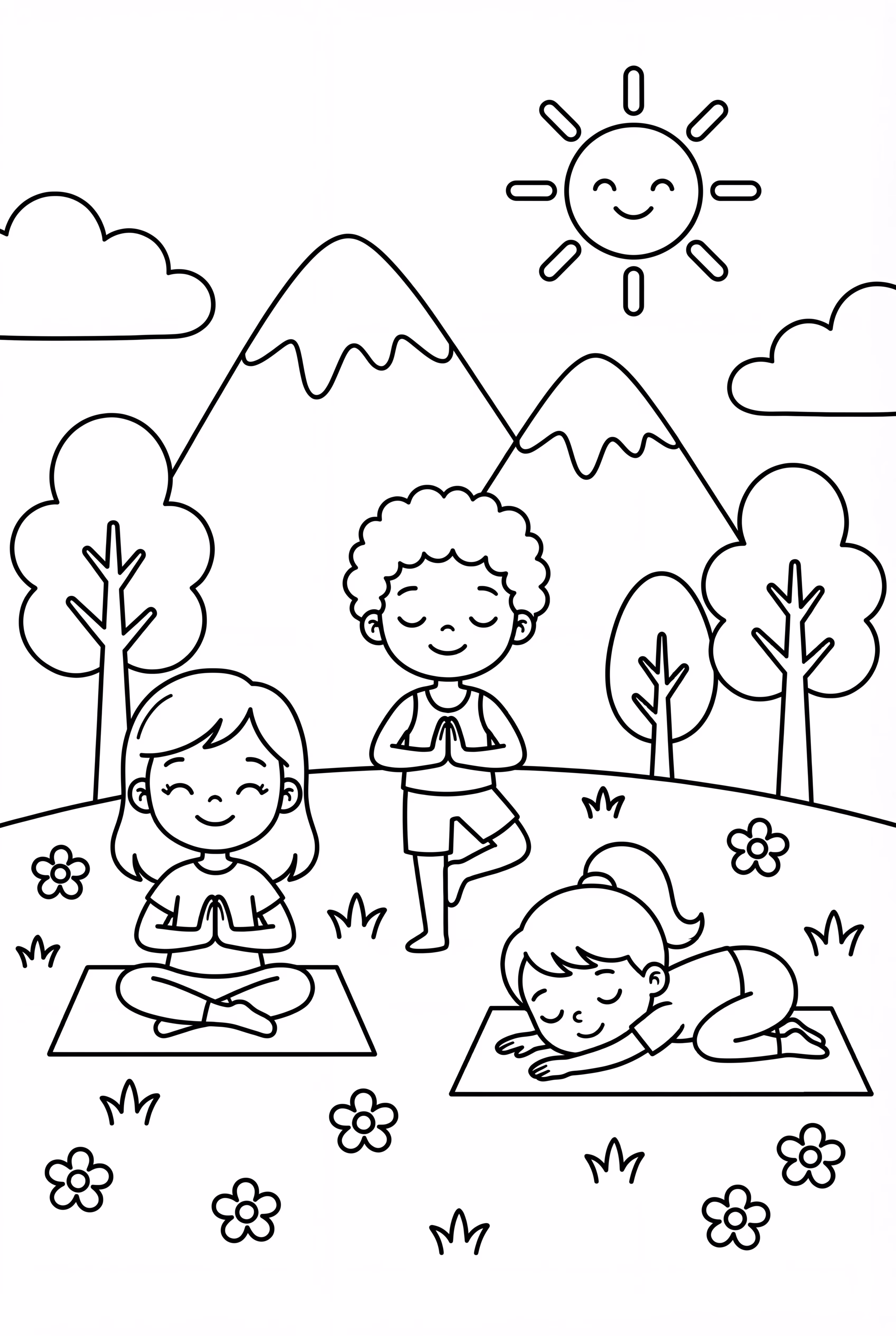 Friends Doing Yoga In Nature