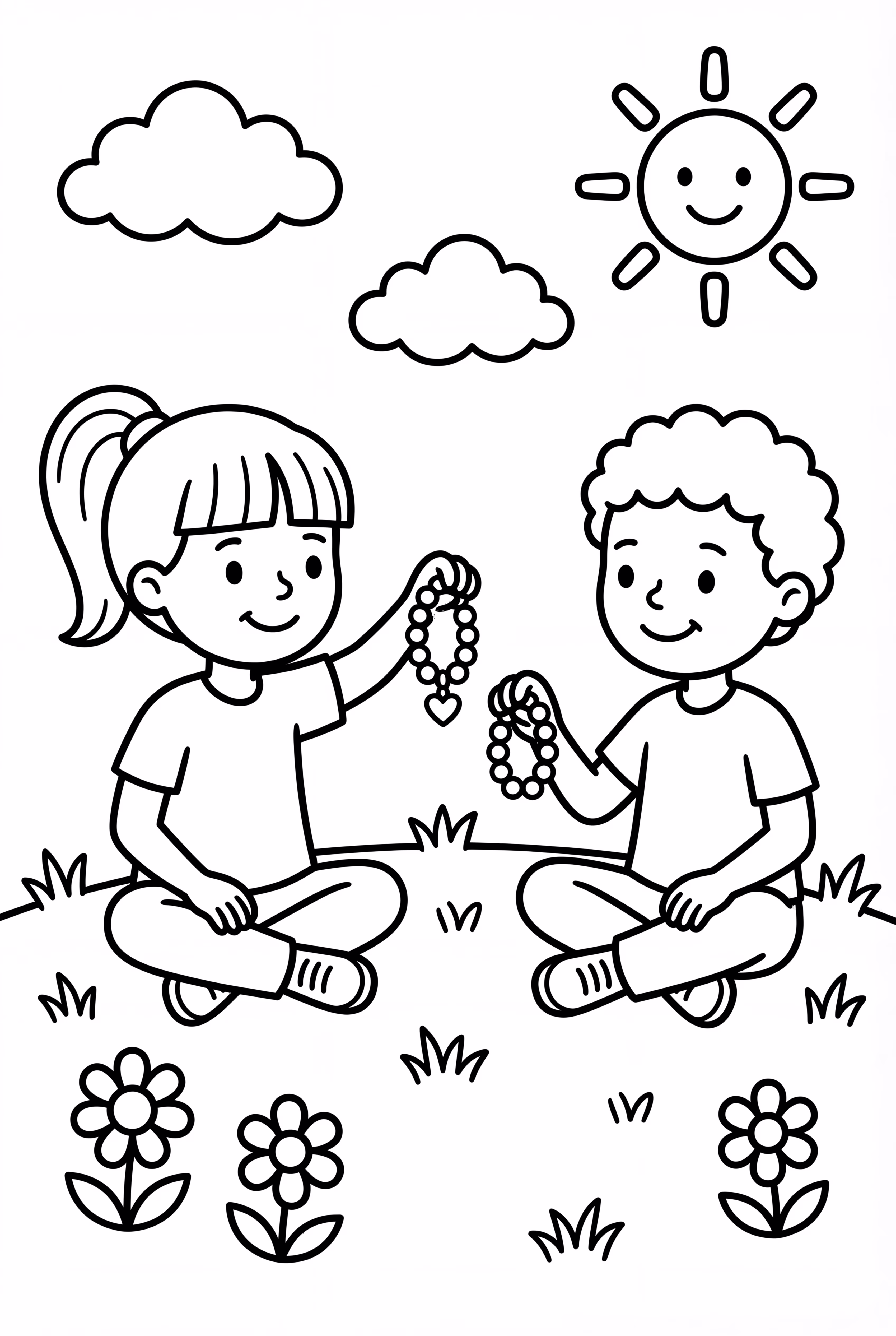 Friends Exchanging Handmade Bracelets