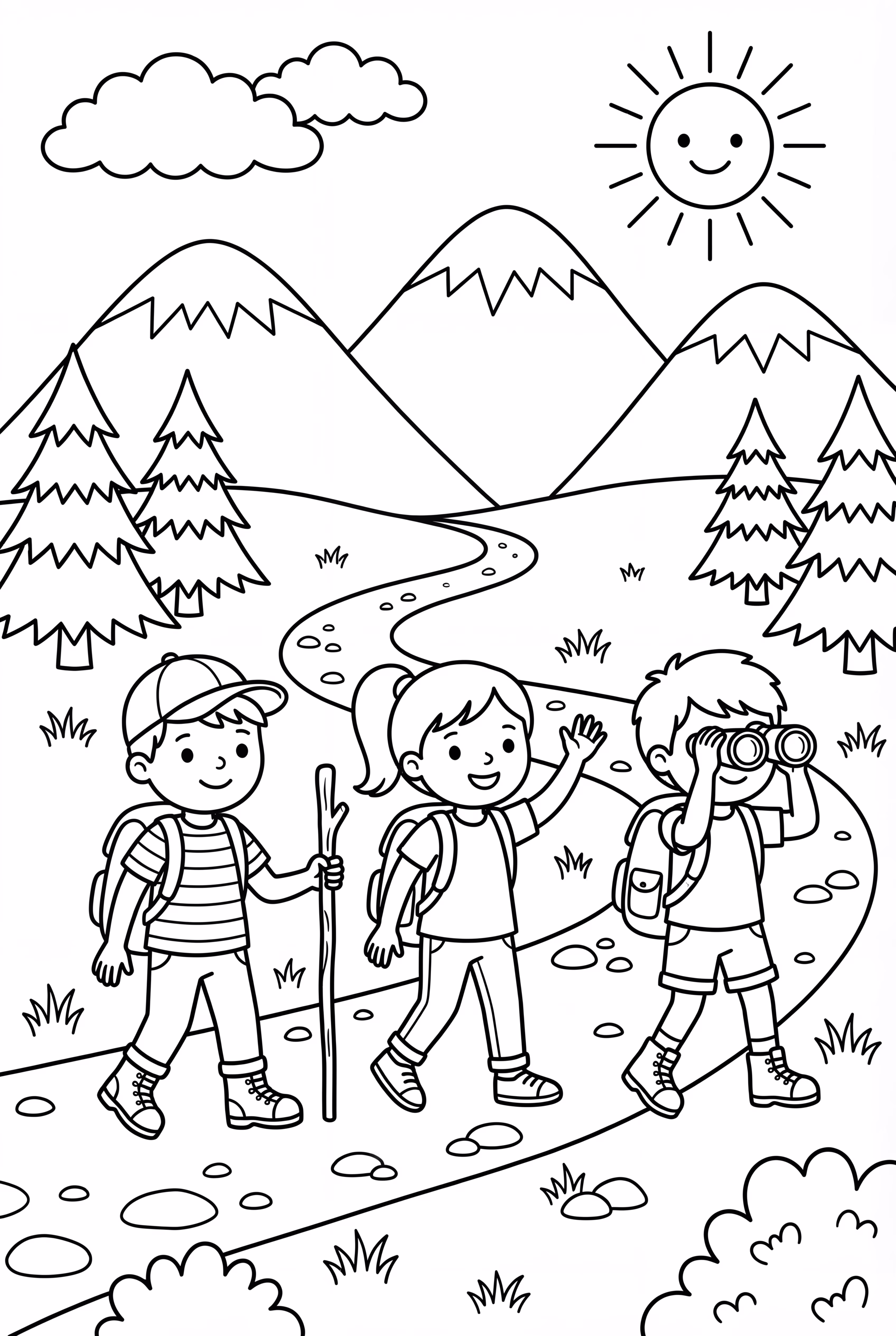 친구들과 함께 산길 하이킹