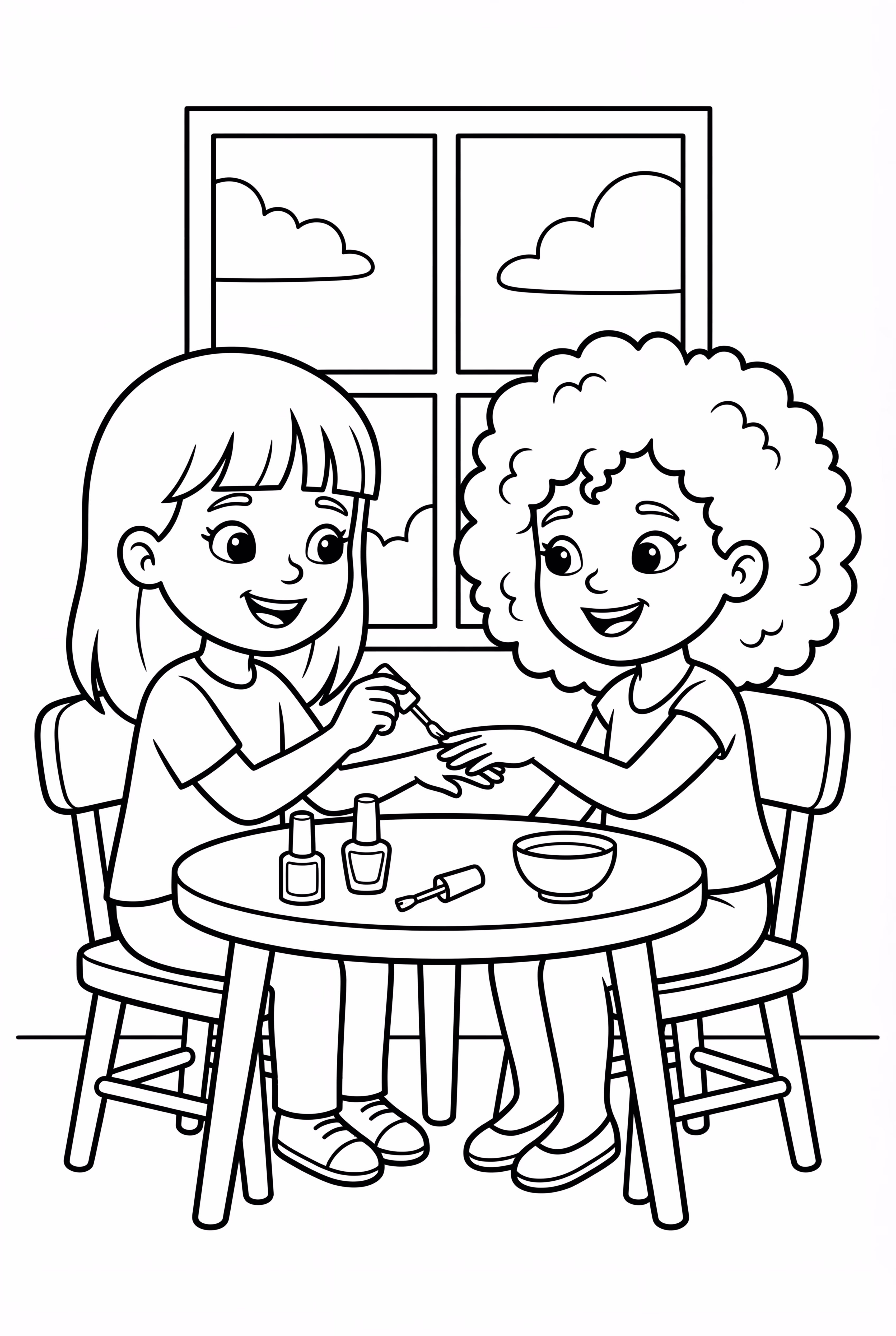 Friends Painting Nails Together