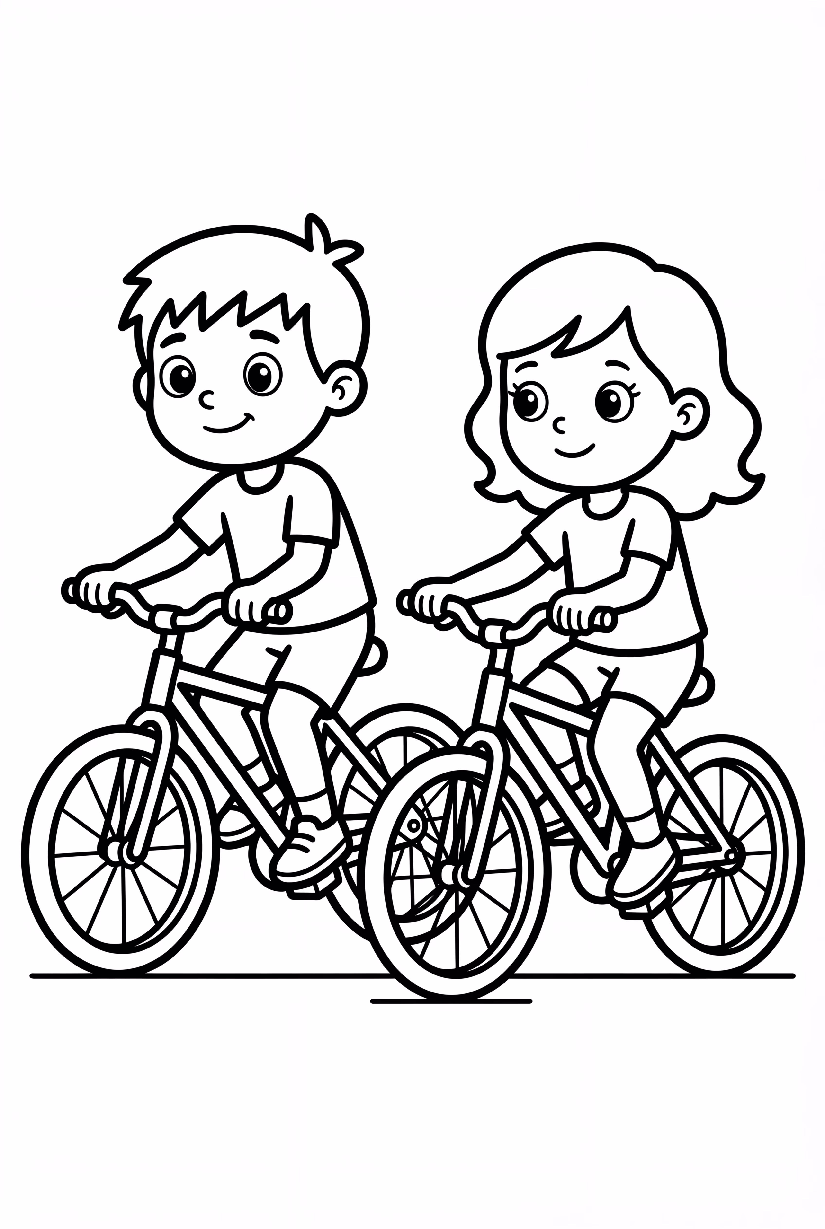 Friends Riding Bicycles Side By Side