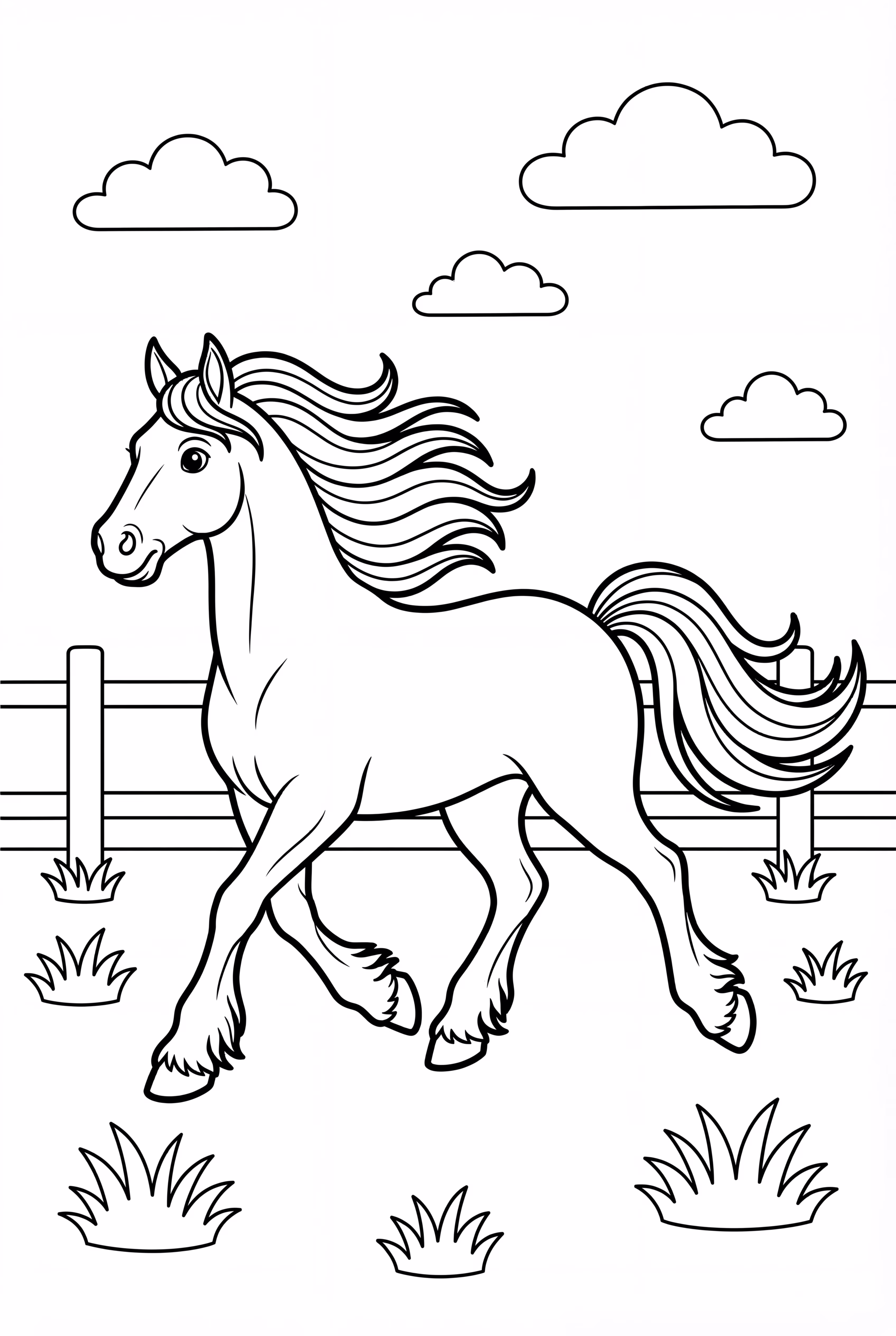 흑갈기 흐르는 프리지안 말