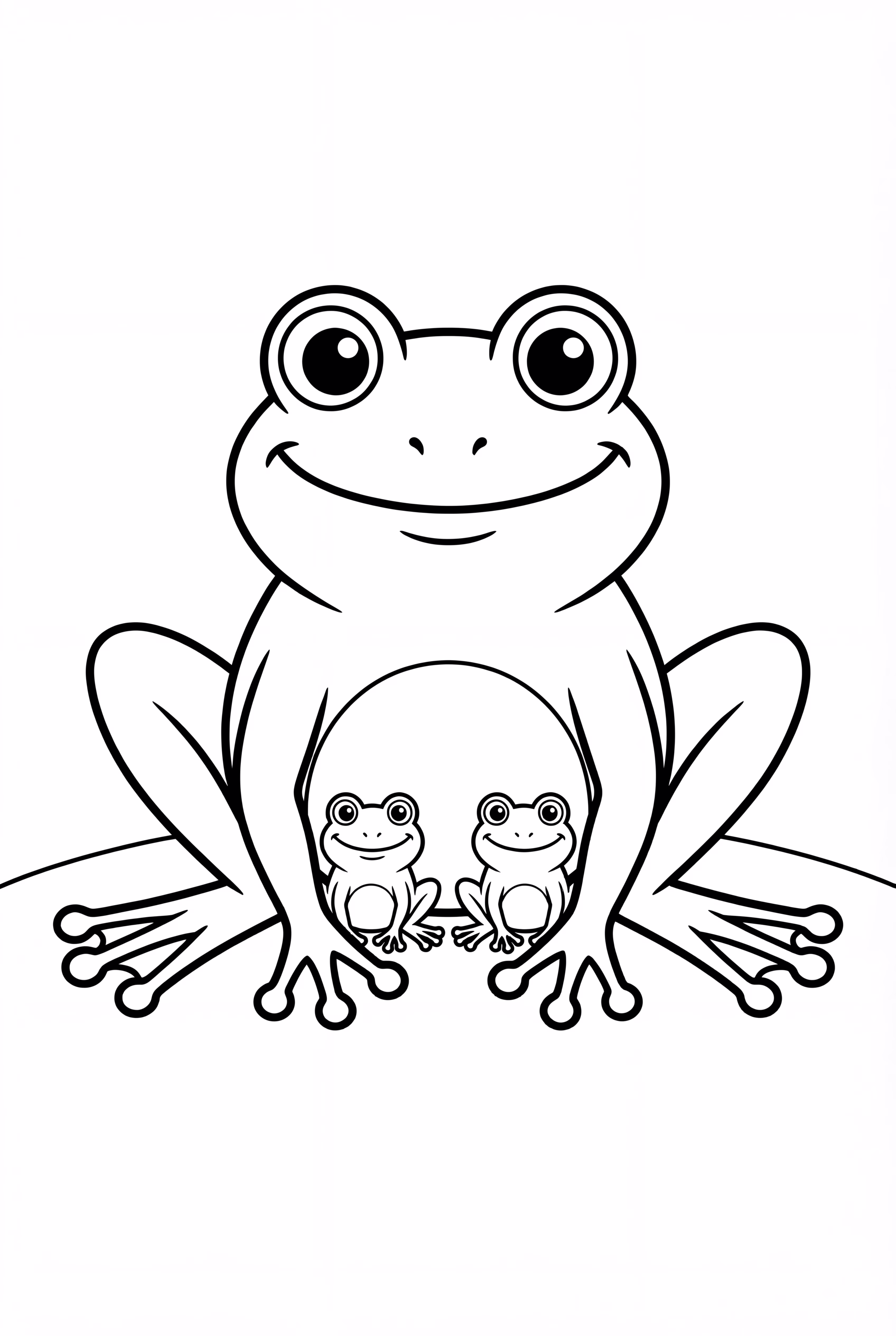 Frog Family by a Stream