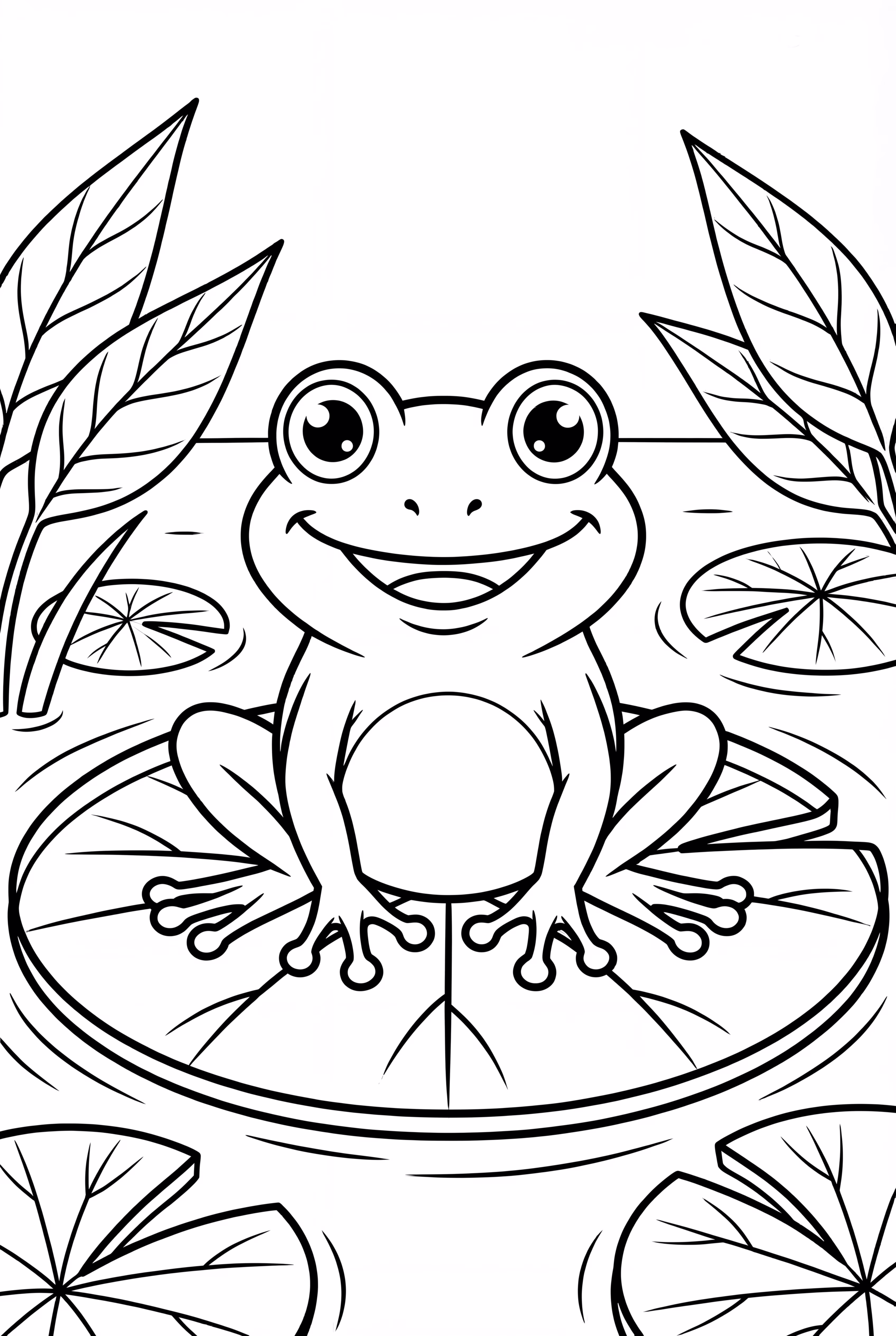 Frog Sitting on a Lily Pad