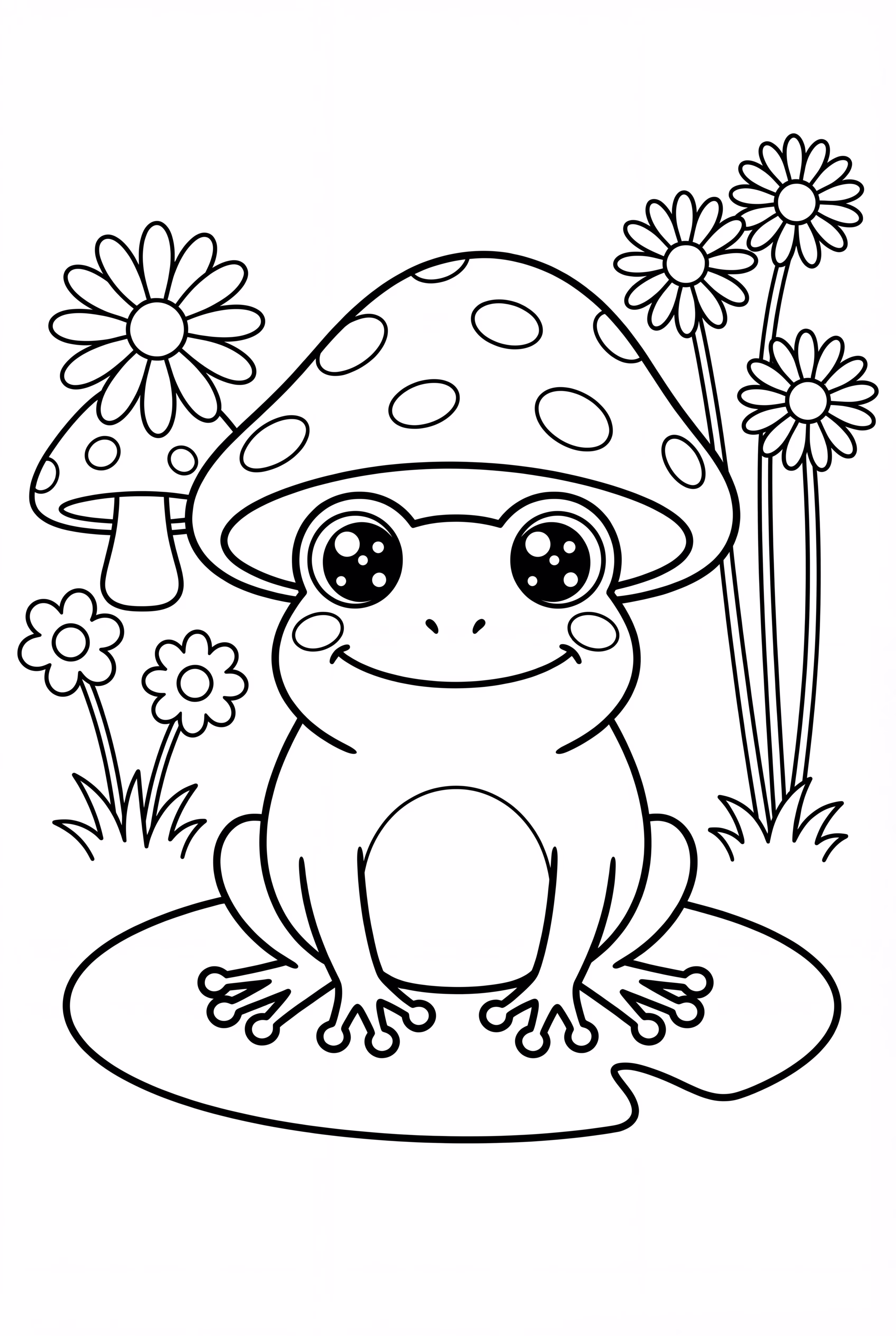 frog with mushroom hat